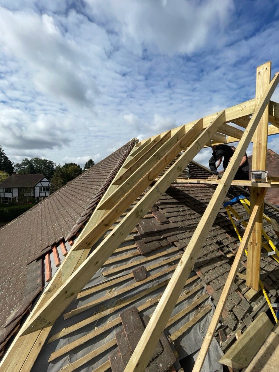 Swipe across to see progress from our member @acrbuild on one of their latest projects in St Albans
🏡 
This extension is progressing well, with the brickwork nearing completion and the initial roof timbers now in place, beginning to form the new roo