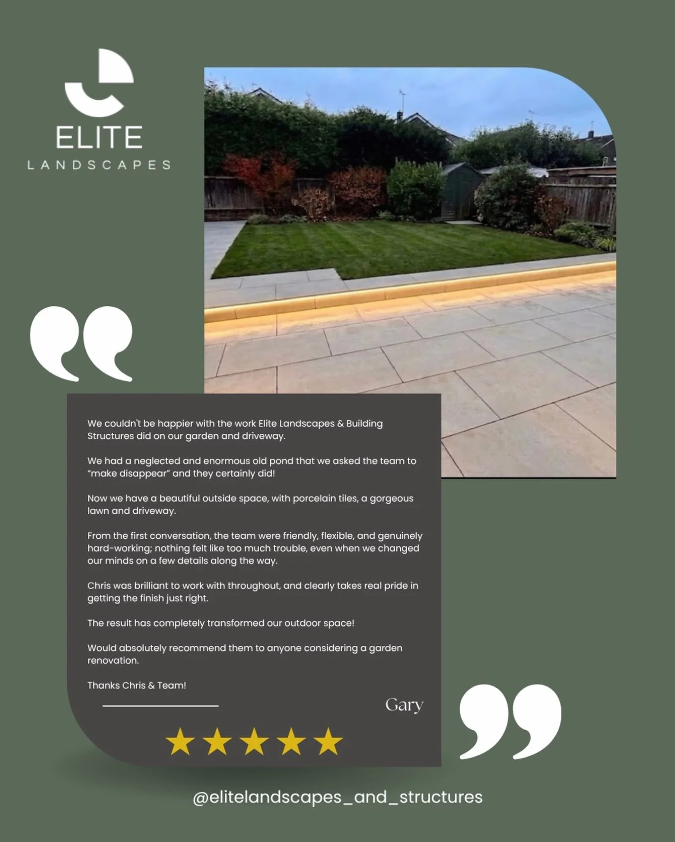 A lovely review for our member @elitelandscapes_and_structures 
⭐ 
From a neglected garden and an old pond to a beautifully transformed outdoor space, this project is a fantastic example of what thoughtful design and expert craftsmanship can achieve.