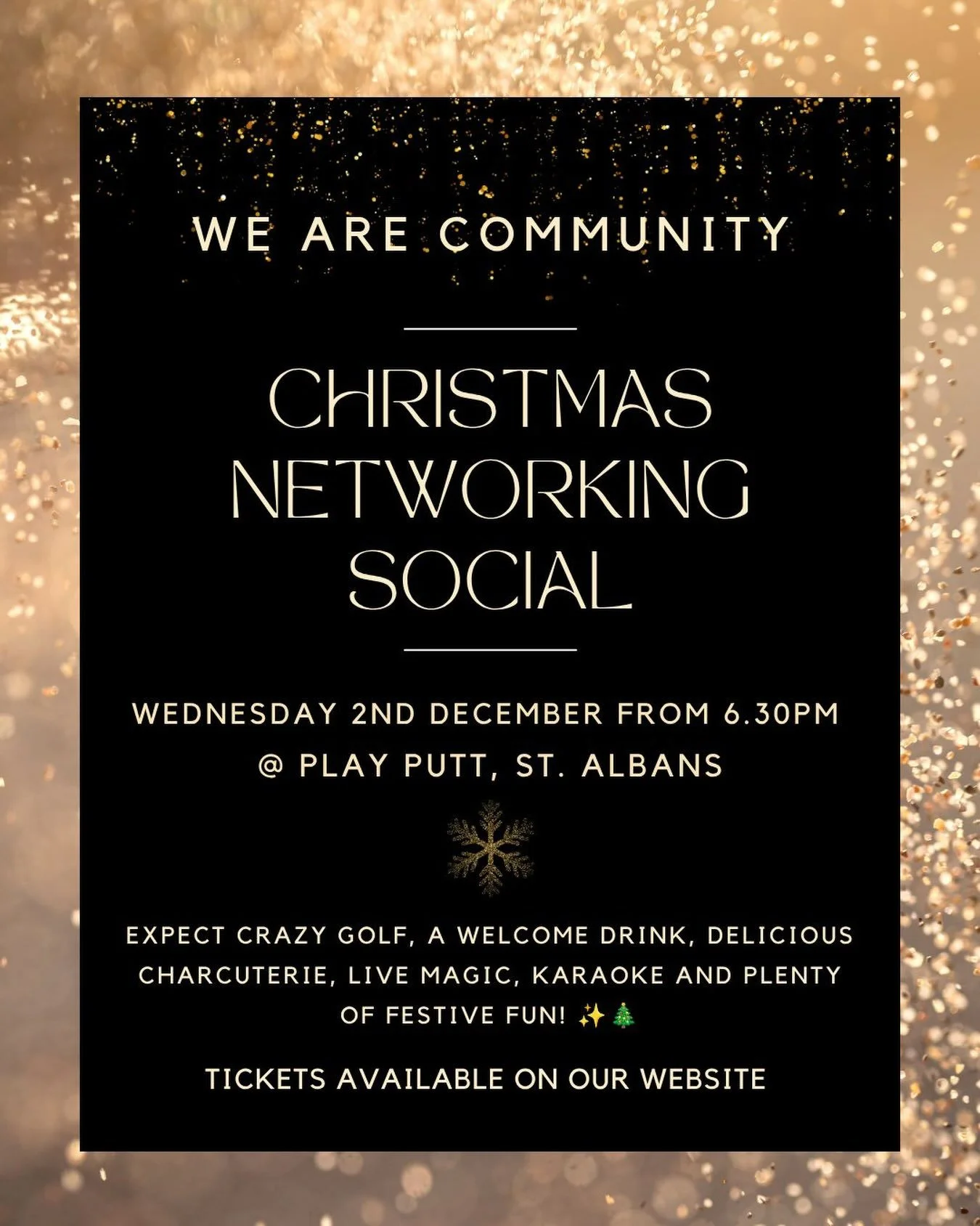 🎄✨ WE ARE COMMUNITY CHRISTMAS NETWORKING SOCIAL! ✨🎄

Join us for our Christmas Networking Social at our wonderful member&rsquo;s venue, @playputt St. Albans, on Wednesday 2nd December from 6:30 pm!

📅 Date: Wednesday 2nd December 2026 🕡 Time: Fro