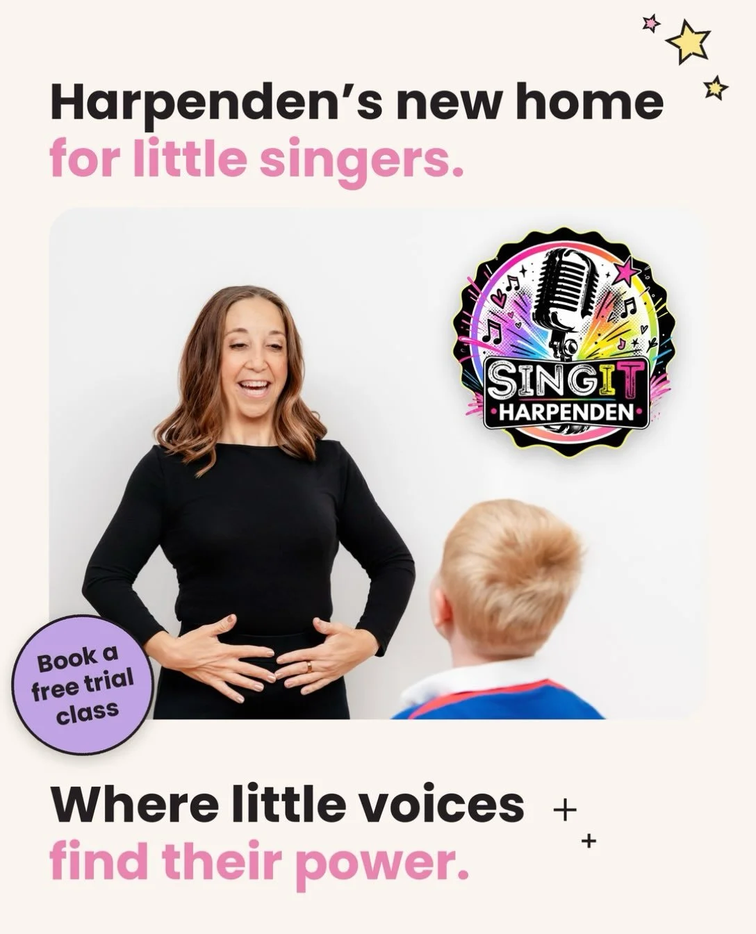 🎤 Big news, Harpenden! 🎤 

Our member @singit_harpenden is here! 
🎶
A group singing classes for children aged 3&ndash;9, every Saturday at the Eric Morecambe Theatre&nbsp;from January 2027
💫
More than singing lessons: it&rsquo;s about confidence,