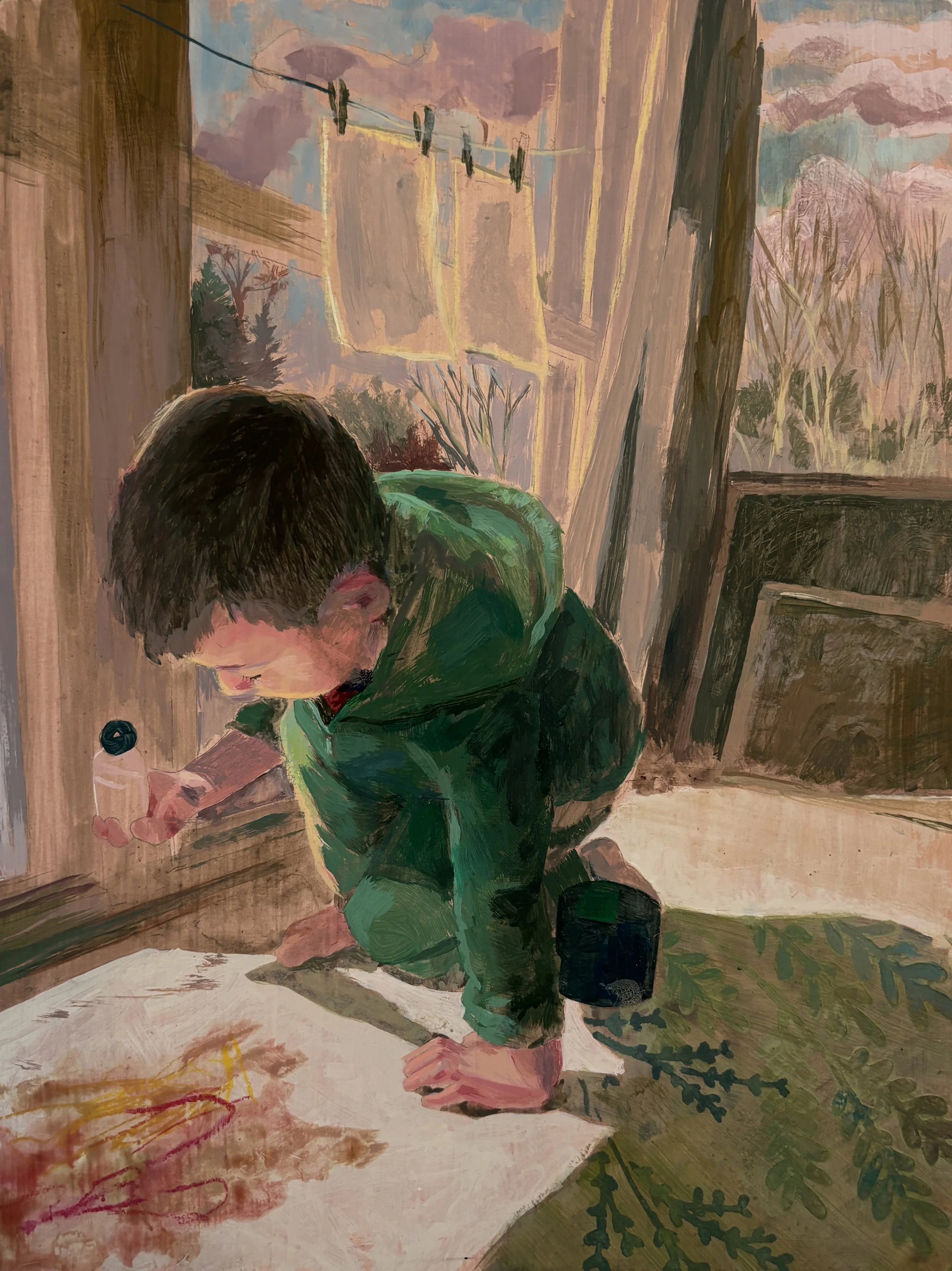 Green Shadow, 12x9 inches, acrylic on panel