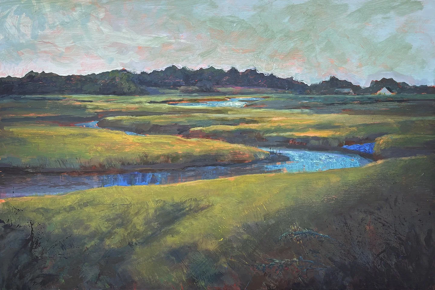 Scarborough Marsh at Spurwink Road, 24x36 inches, acrylic on panel