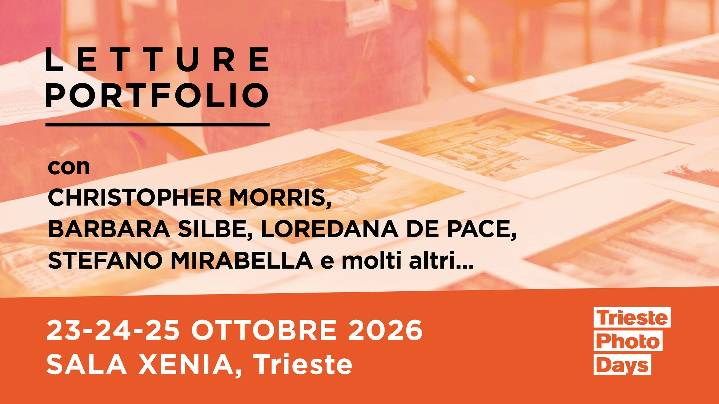 Dal 23 al 25 ottobre sar&ograve; al Trieste Photo Days (7&deg;edizione) come lettore ma anche come autore in esposizione (mercato coperto) con il progetto selezionato The Time Dreamed.

Tre giornate dedicate alla fotografia e soprattutto all&rsquo;in