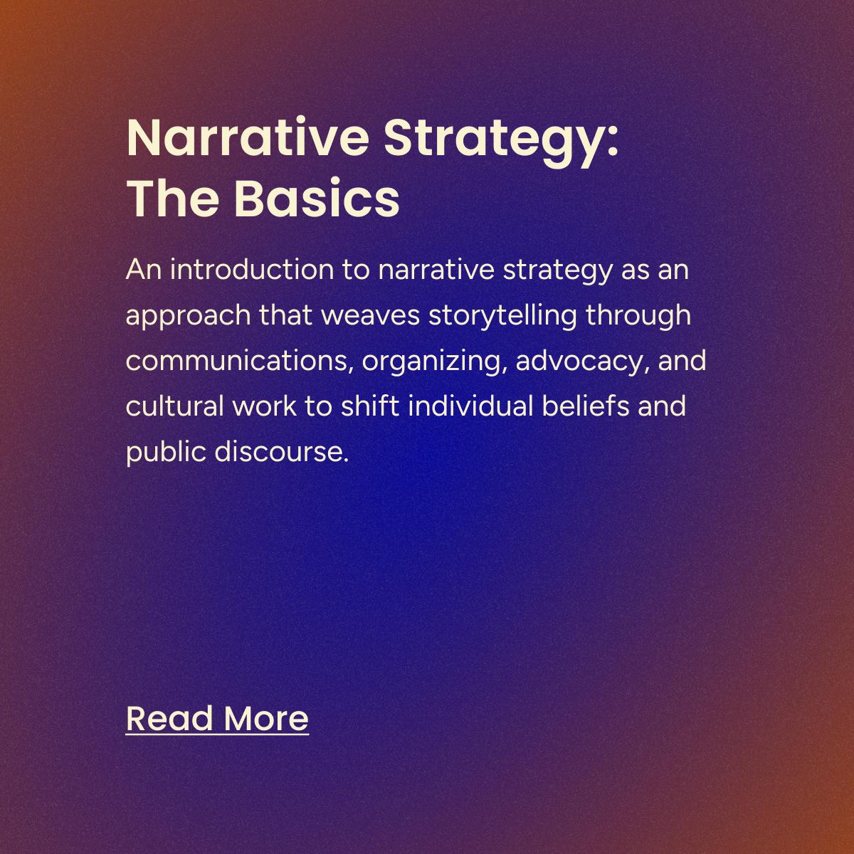 Narrative Strategy: The Basics