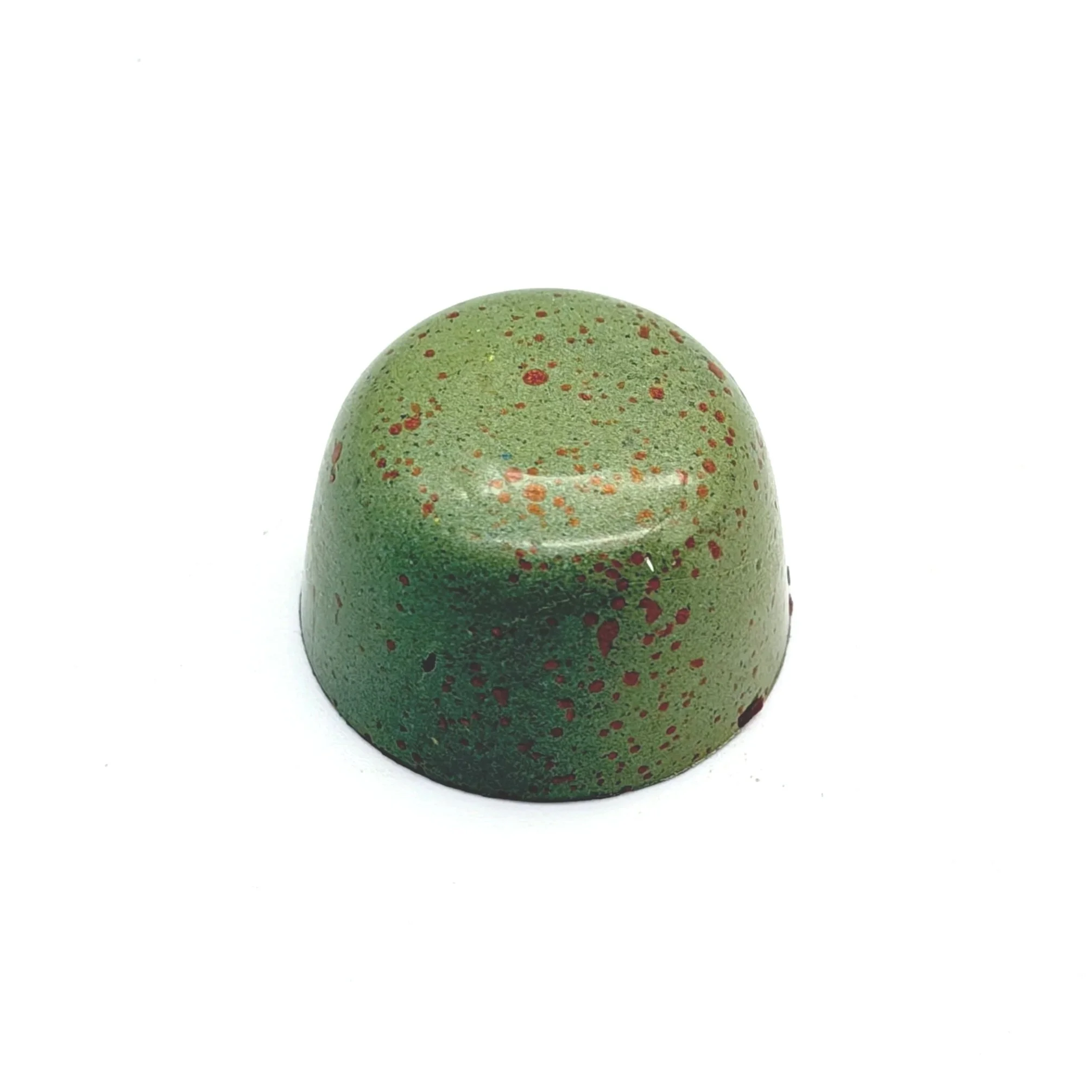 Pale green with brown speckles