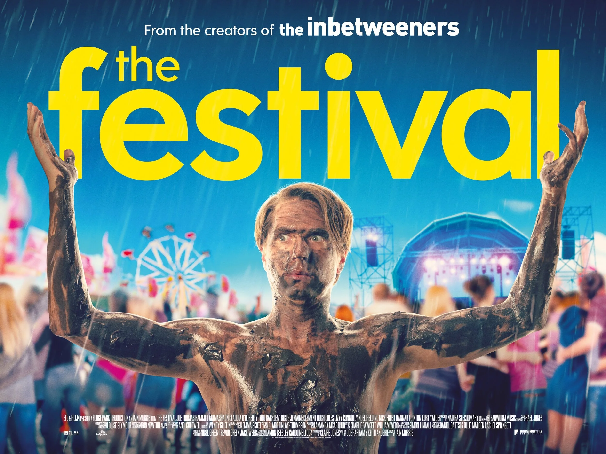 The Festival written by Joe Parham and Keith Akushie.
Director: Iain Morris.
Executive Producer: Rachel Springett
FIlm 4 / Amazon