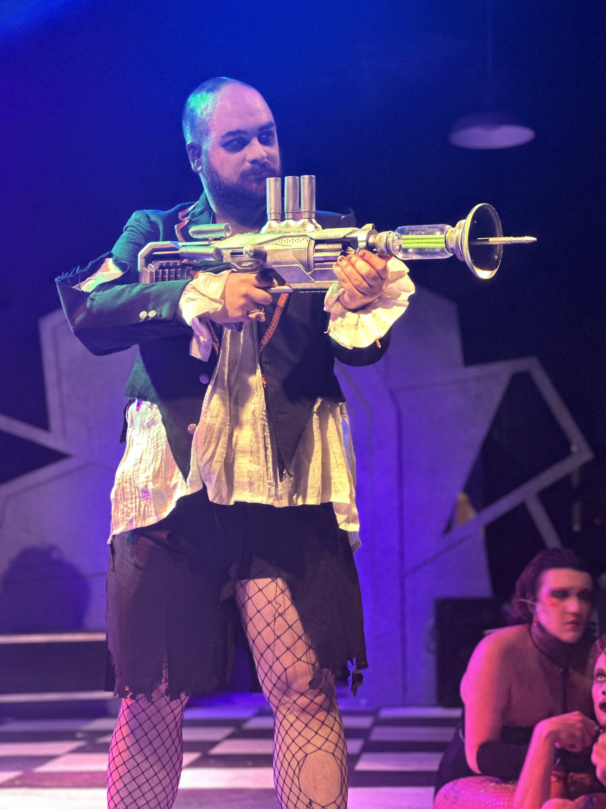 Sonic blaster made entirely of trash and repurposed materials; Rocky Horror, 2025, Actors Theatre of Little Rock 