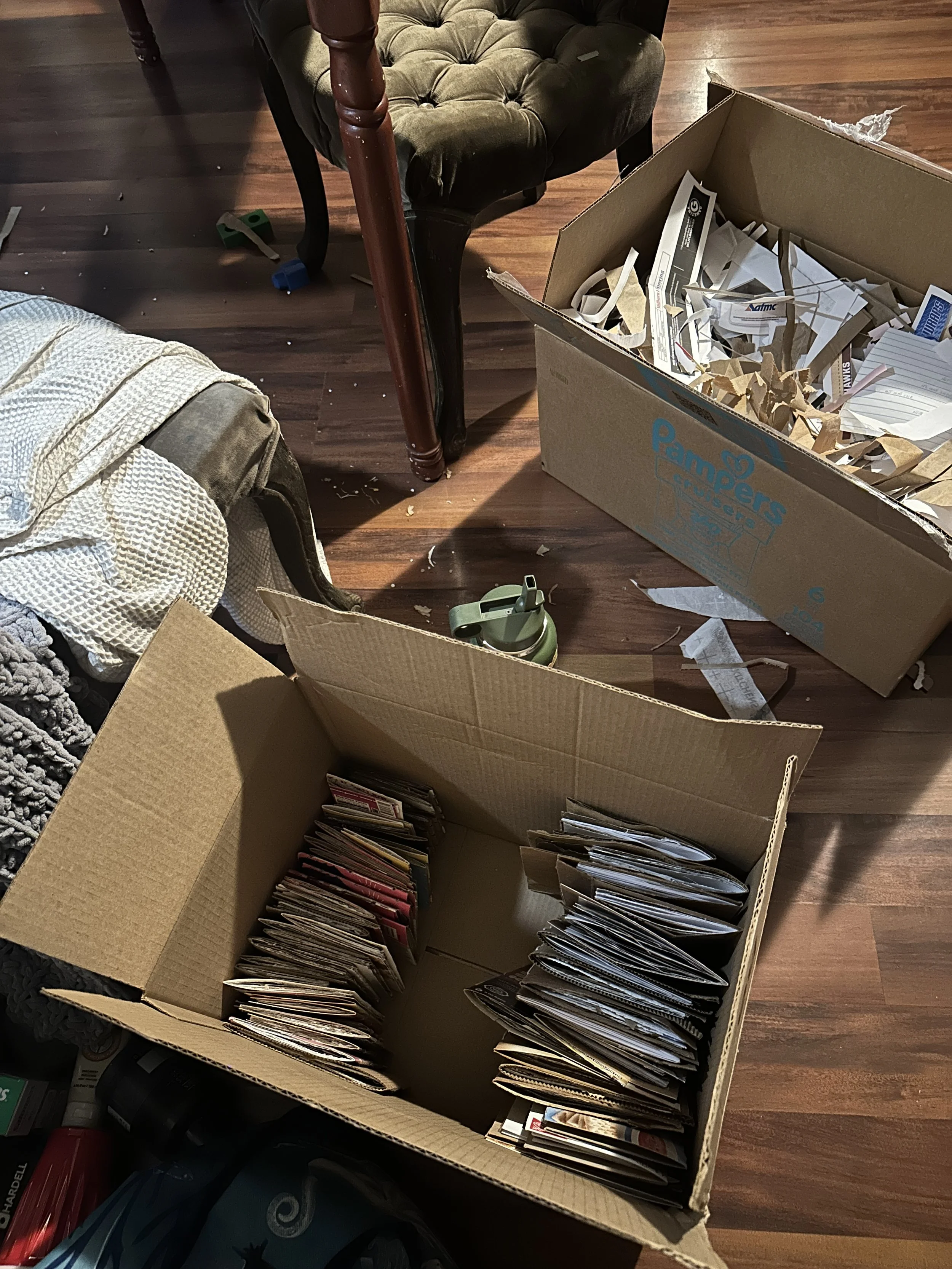  filling up a box with journals 