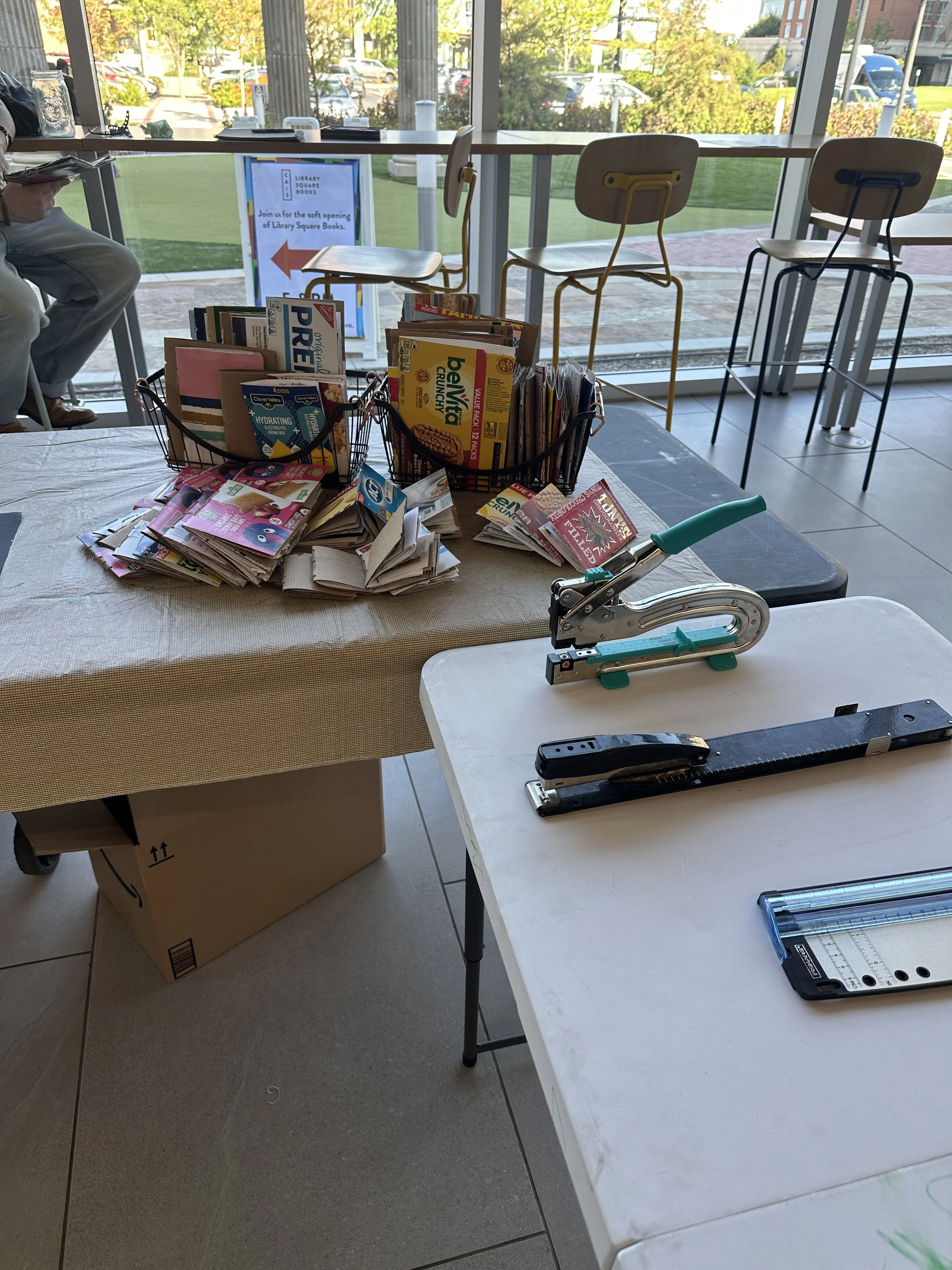  a part of the set up for the downtown little rock library 