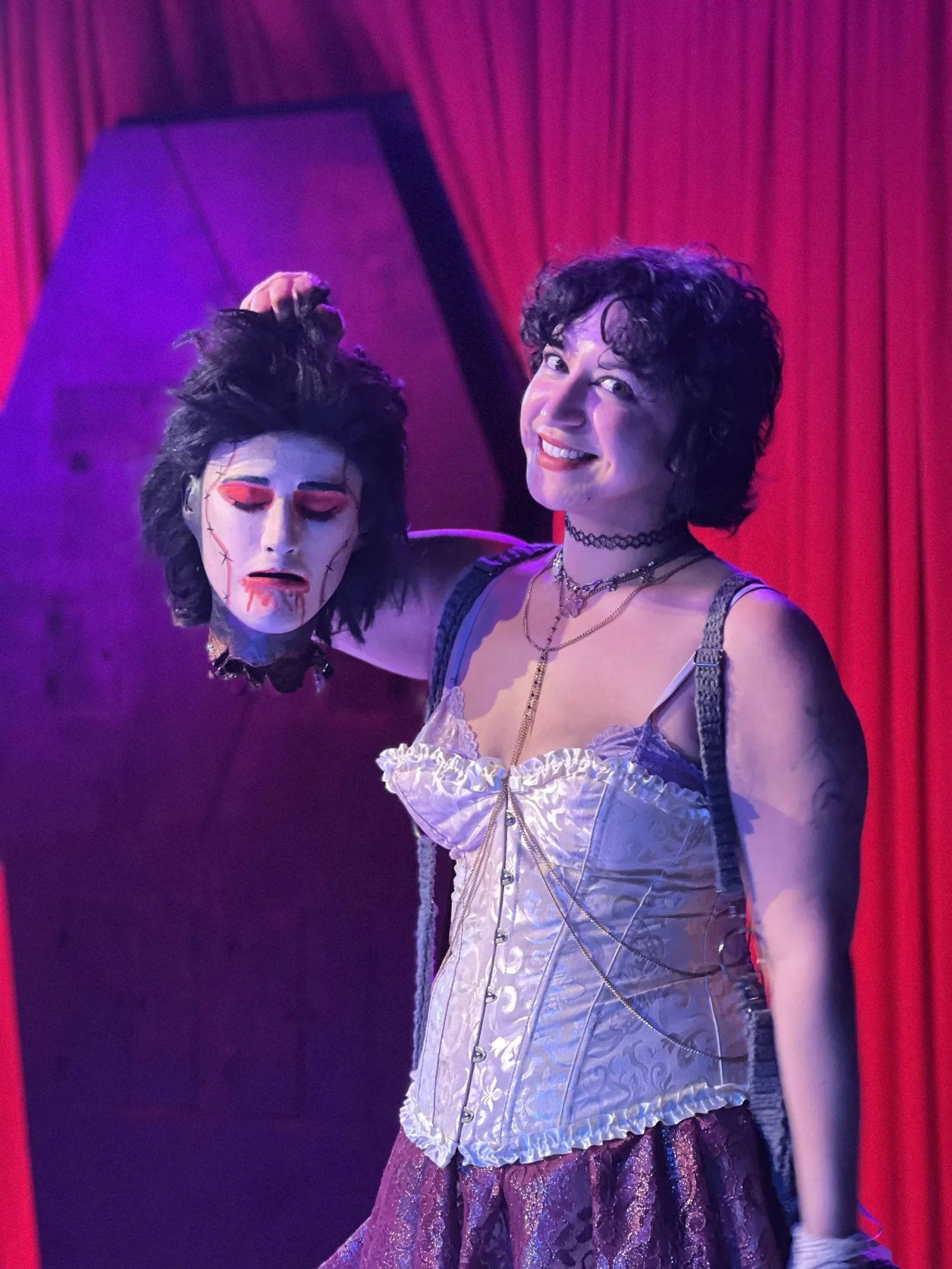 Eddie's head, hand sculpted and painted; Rocky Horror, 2025, Actors Theatre of Little Rock 