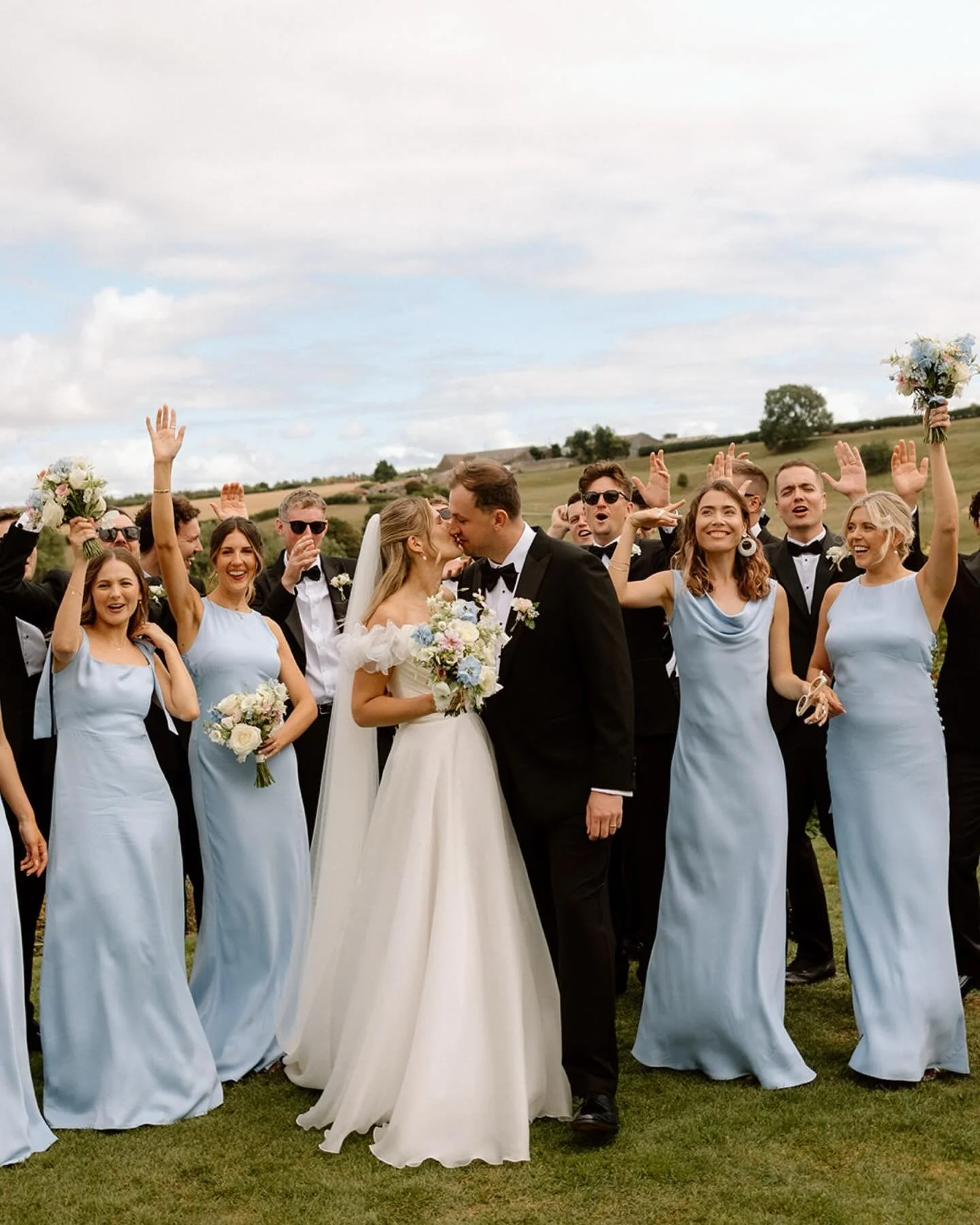 Just married moments from Alicia and Doms golden summer day in the Cotswolds @kingscotebarn ✨ outdoor vows, heartfelt speeches, gorgeous florals, endless hugs and all the joy. Captured here on digital and 35mm film ✨ incredible energy all day, huge c