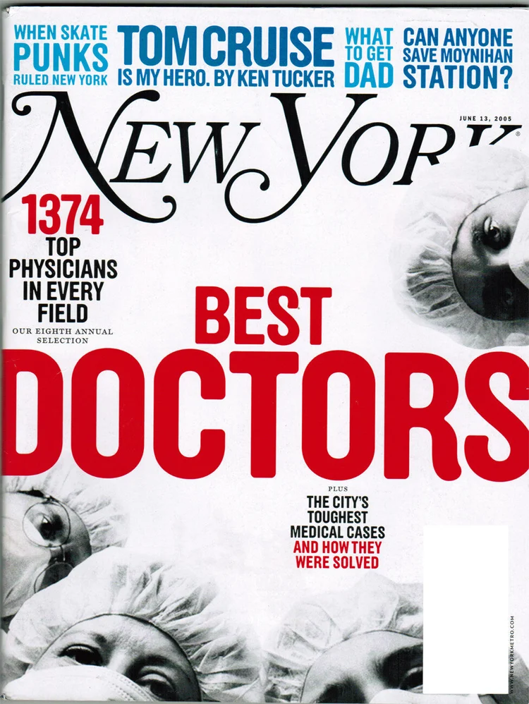 New York magazine Best Doctors cover with red lettering