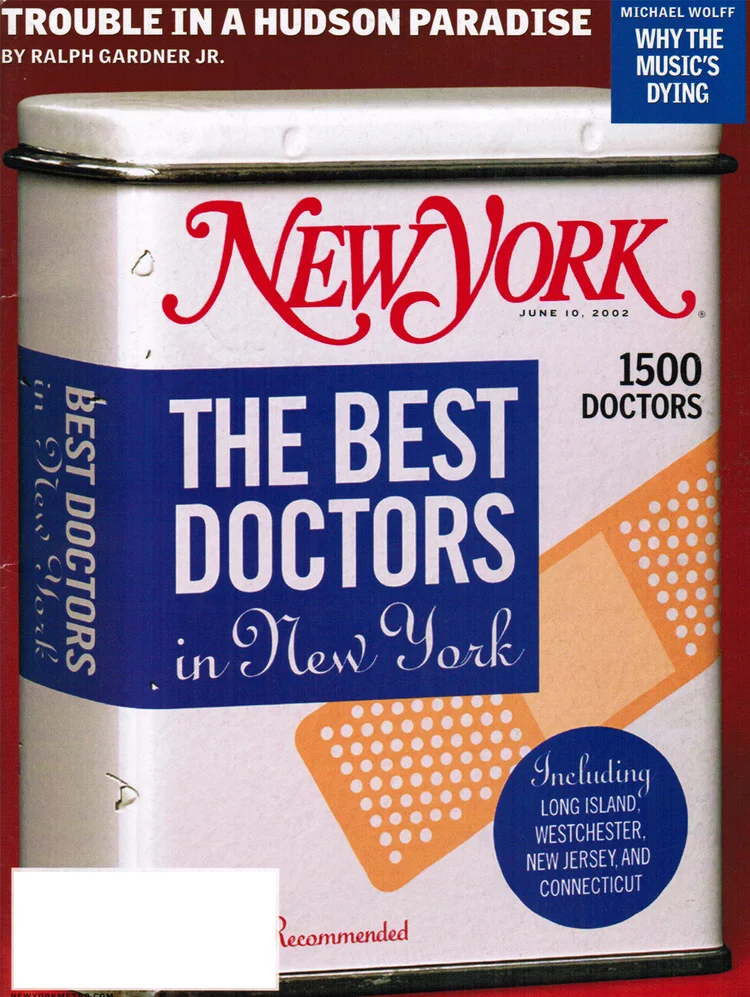 New York magazine The Best Doctors cover with adhesive bandages