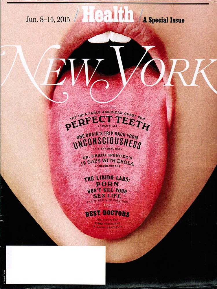 New York magazine cover with a tongue illustration
