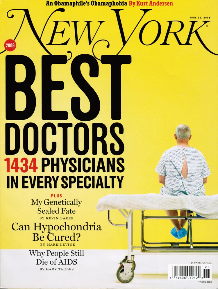 New York magazine Best Doctors cover with a yellow background