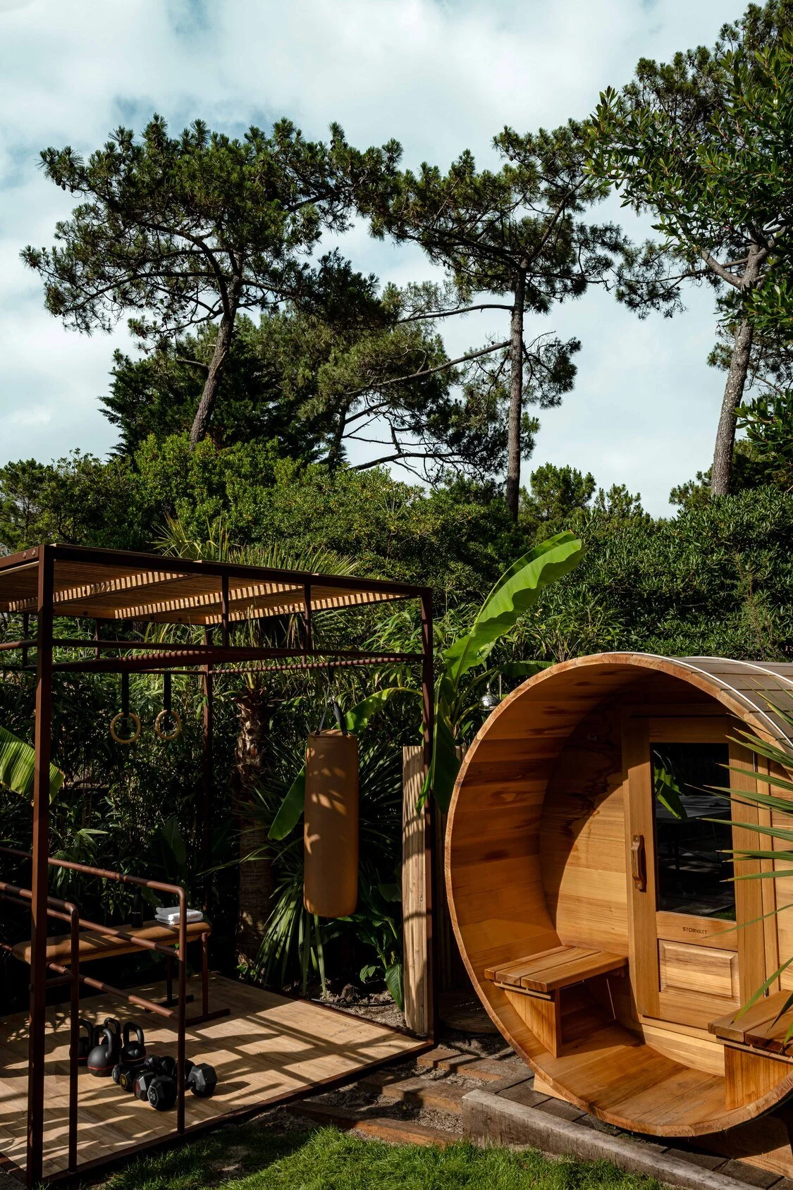Villa de luxe à louer au Cap Ferret sauna extérieur