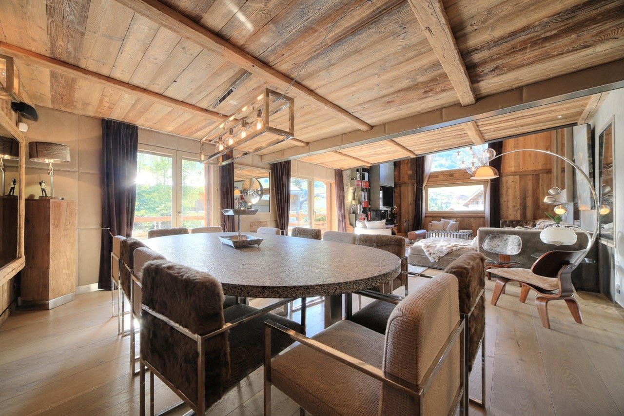megève station location chalet salle à manger