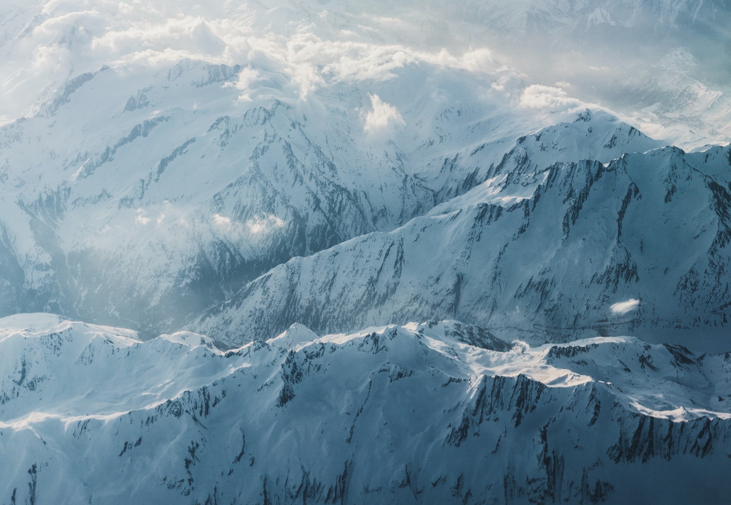 Helicopter flight over the Alps and Mont Blanc