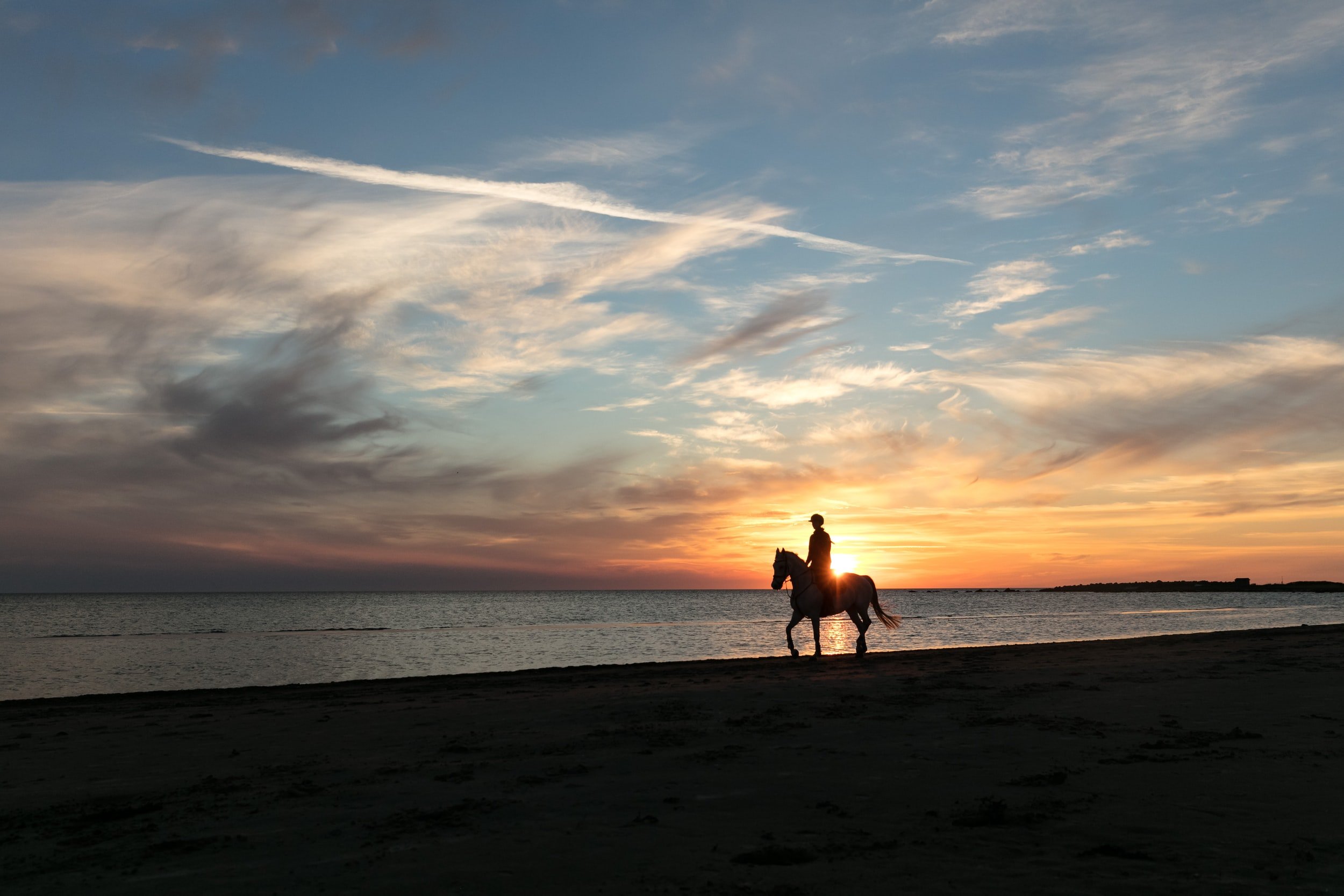 Horseback riding on the beach at Ile de Ré on the Atlantic coast