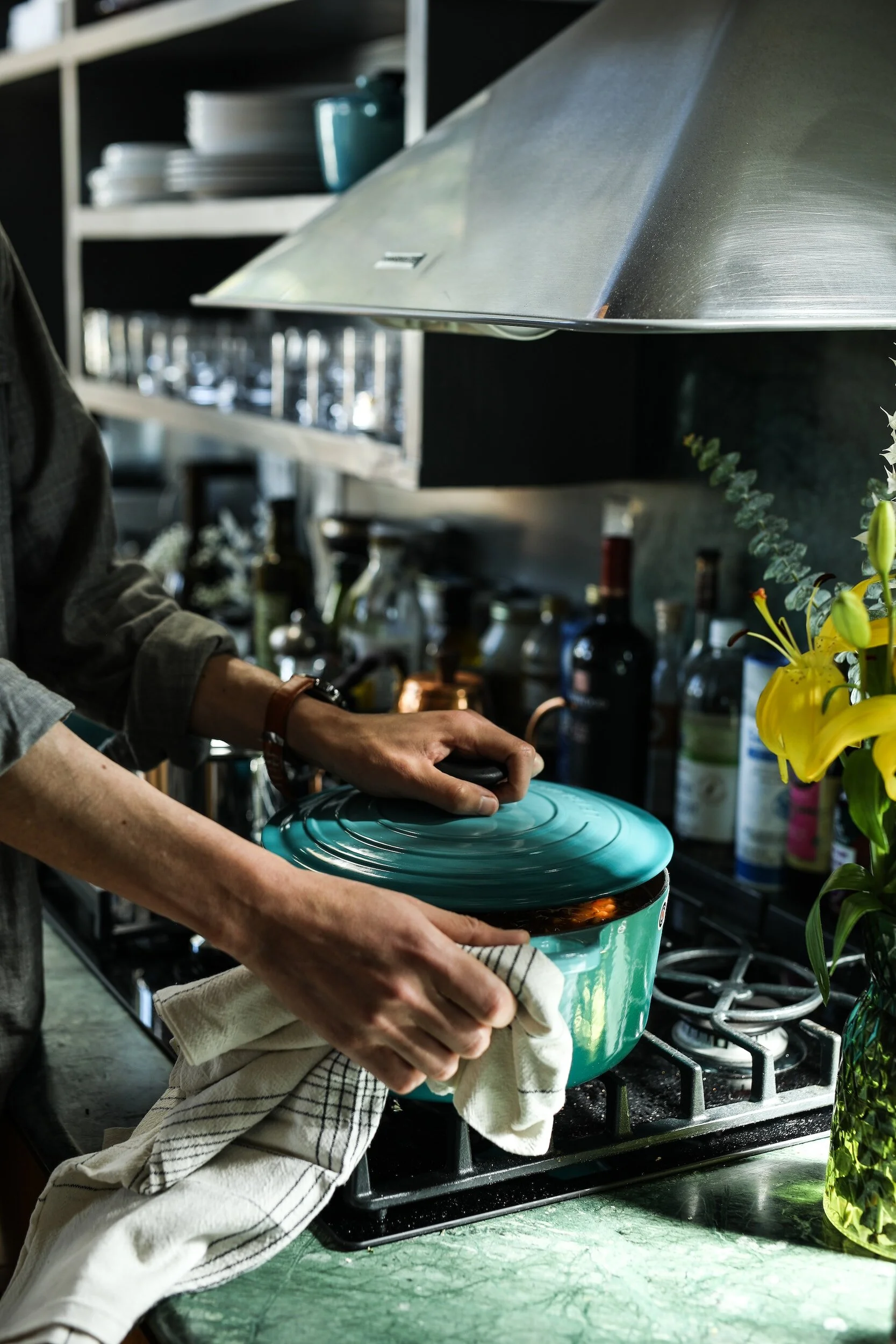 Home cooking and chef in a luxury apartment in Paris