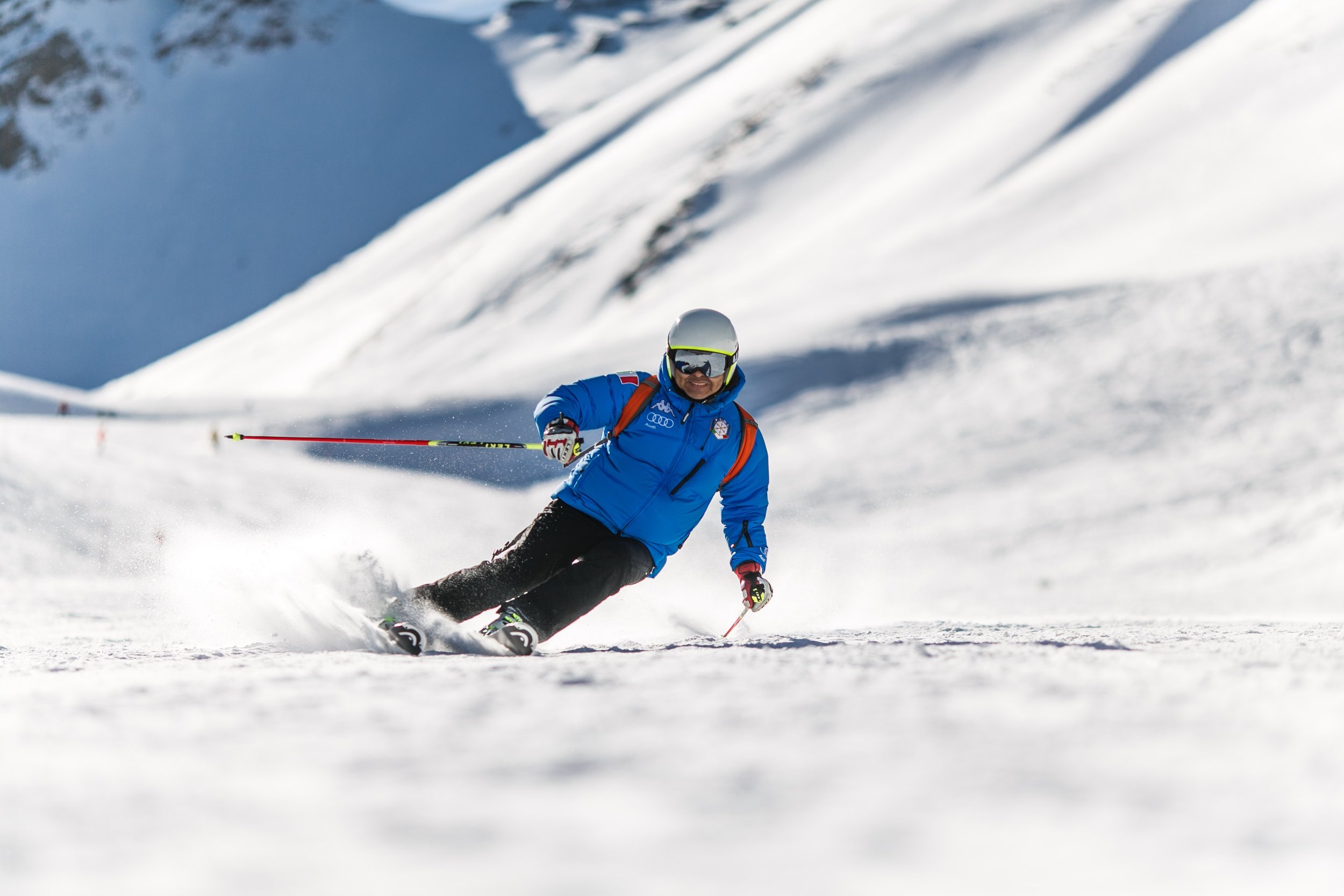 Downhill skiing at Val d'Isère in the Espace Killy ski area