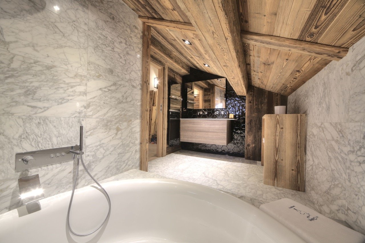 megève station location chalet salle de bain