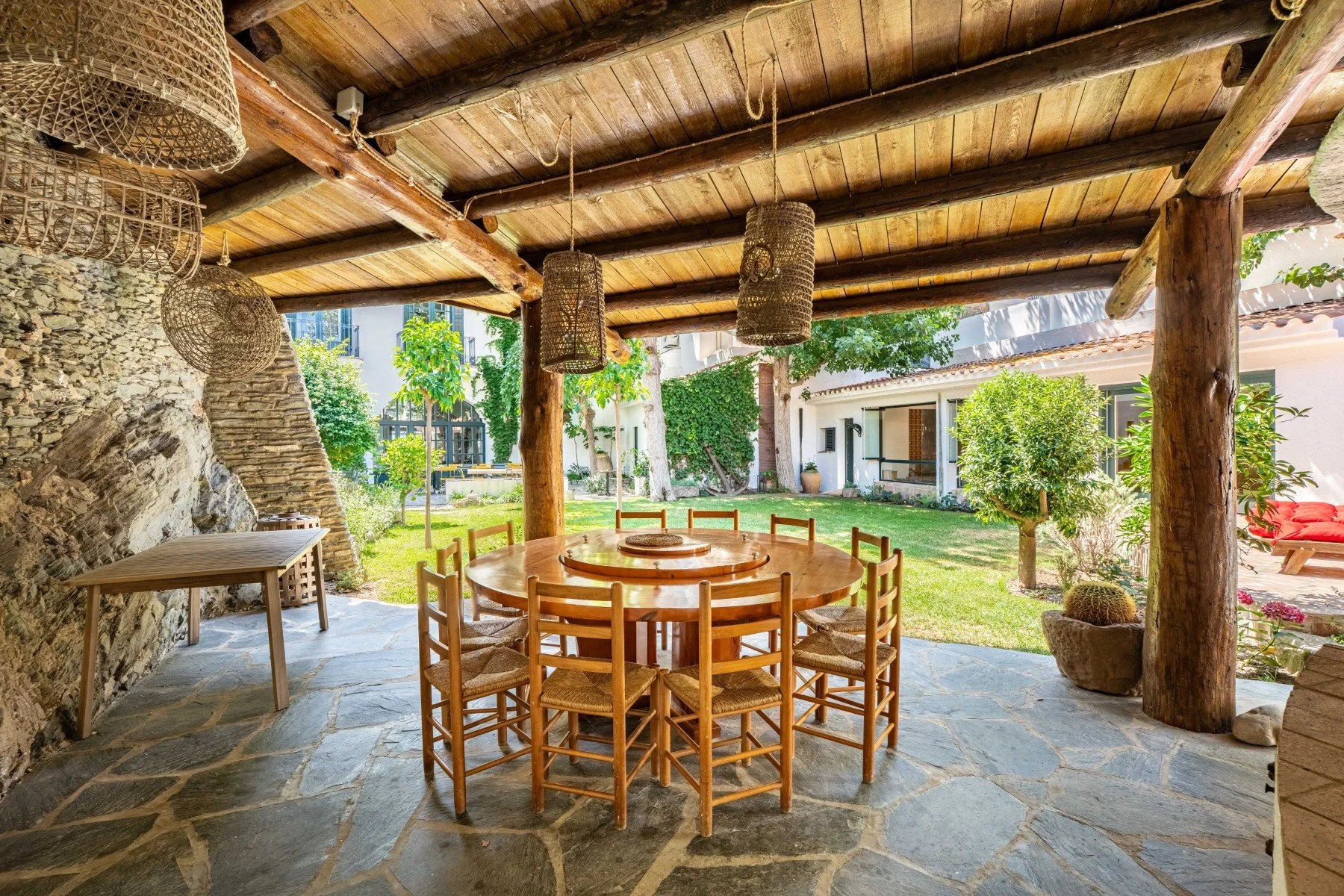 Villa luxe Cadaques village cuisine extérieure