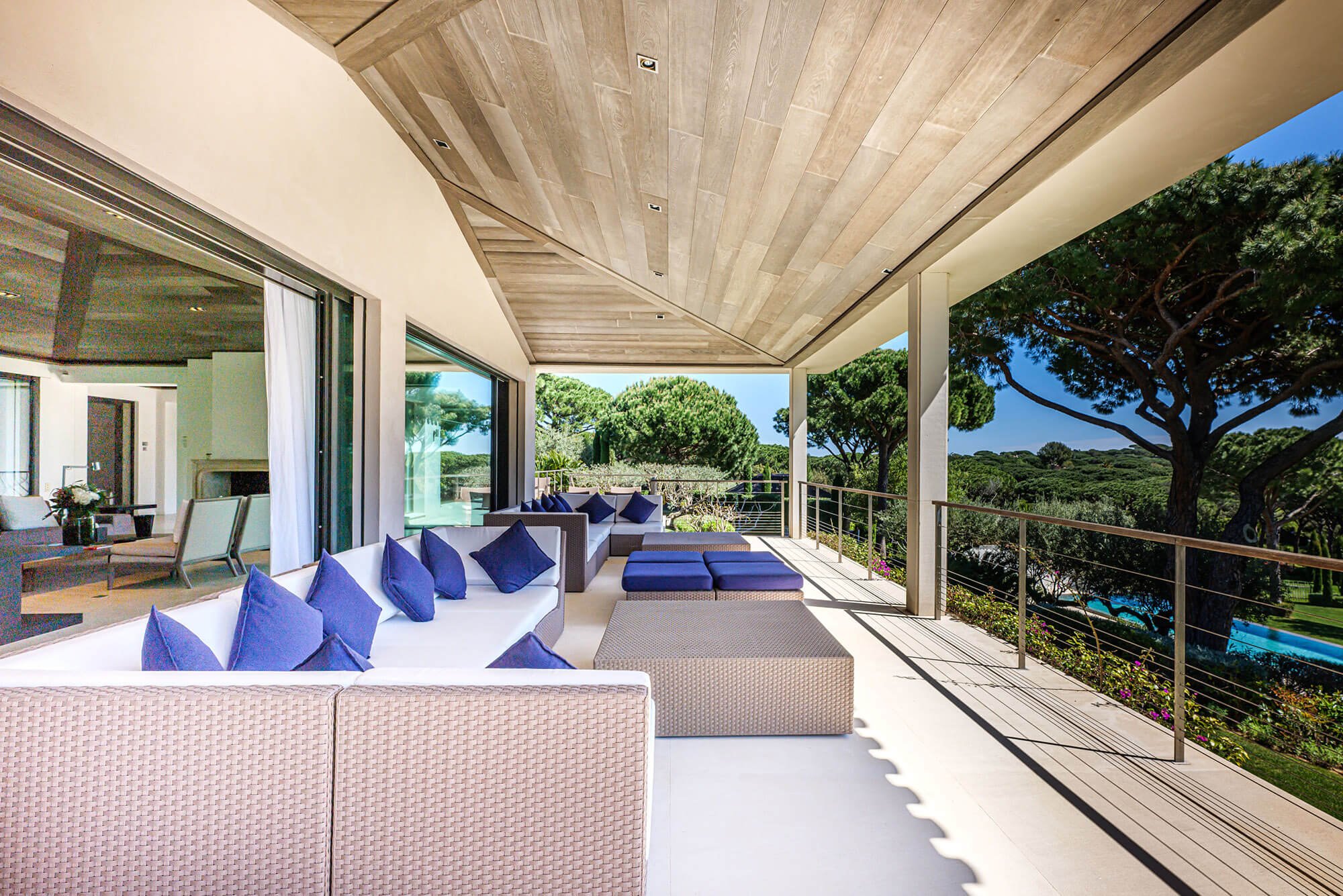 Luxury villa among the pines in Saint-Tropez on the Mediterranean coast  
