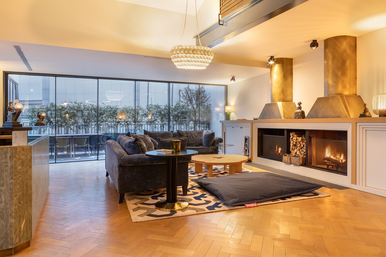 luxury home for rent paris bastille large living room fireplace