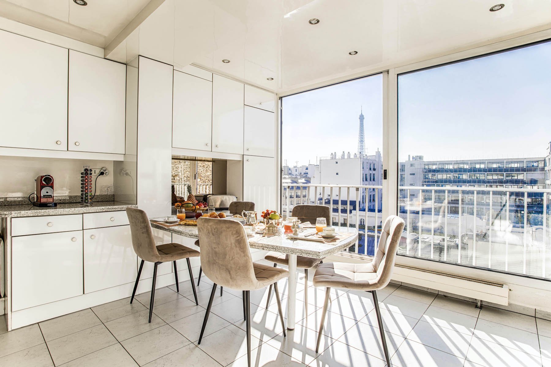 Prestigious apartment in the center of Paris with rooftop view of the Eiffel Tower near Trocadéro