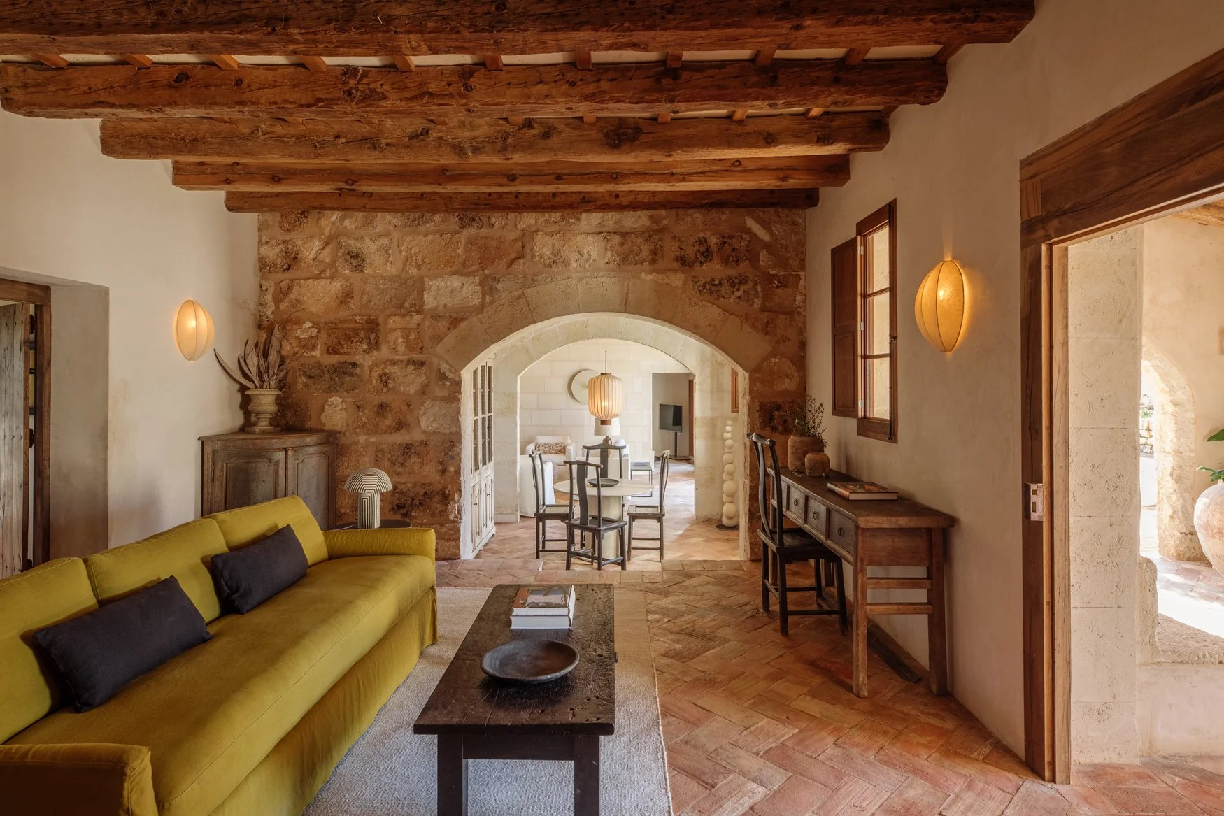 Villa de luxe à louer à Minorque Santa Ana salon