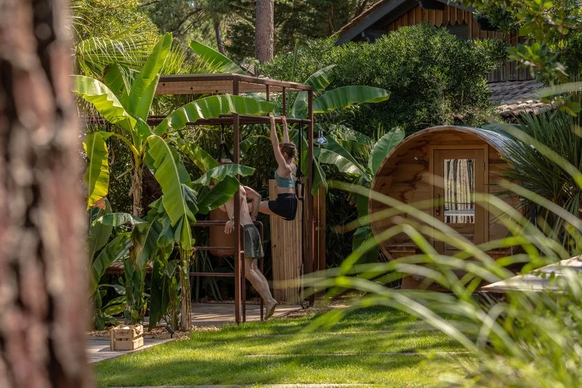 Villa de luxe à louer au Cap Ferret salle de sport extérieure