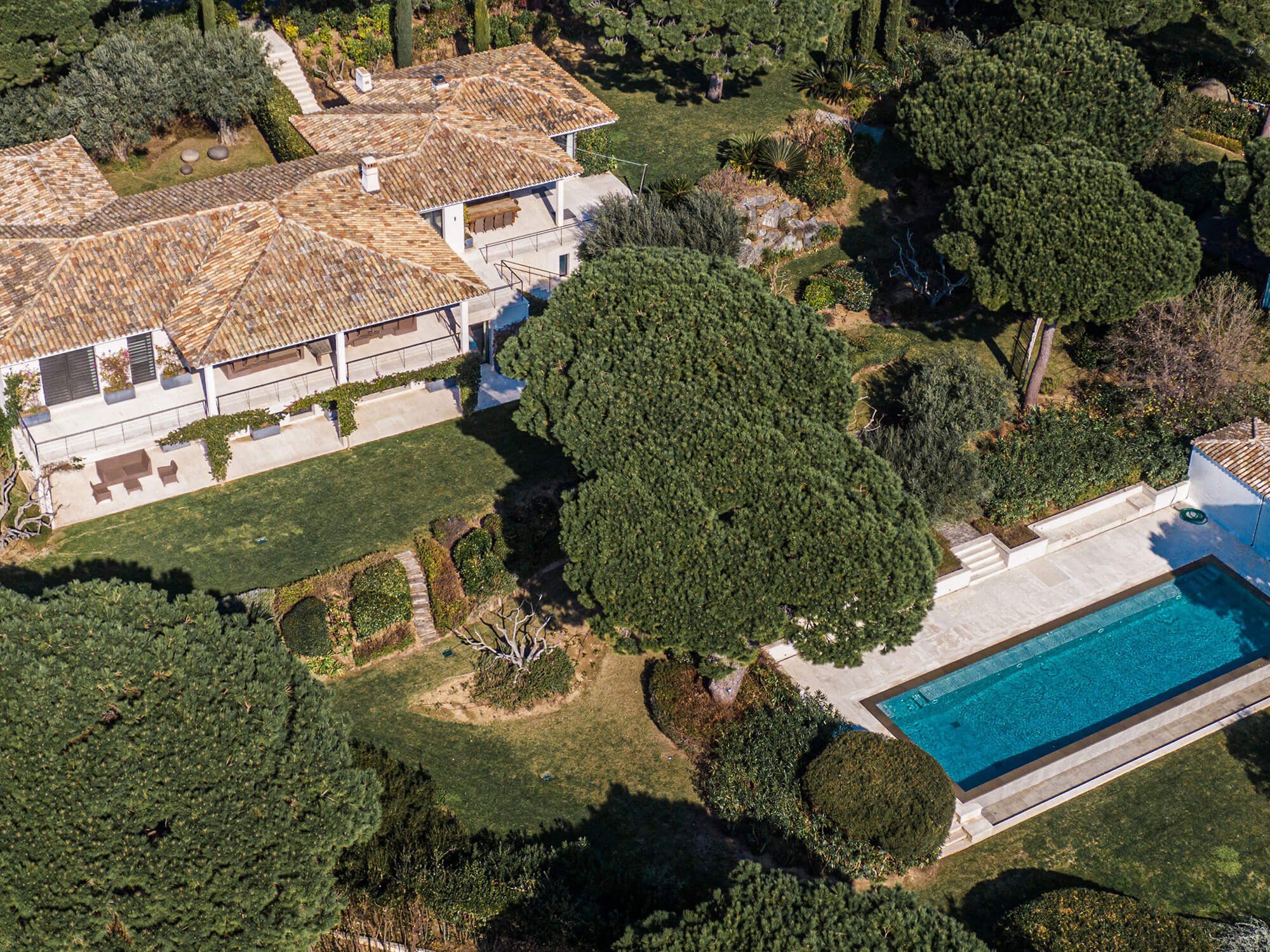 Luxury estate among the pines in Saint-Tropez on the Mediterranean coast  