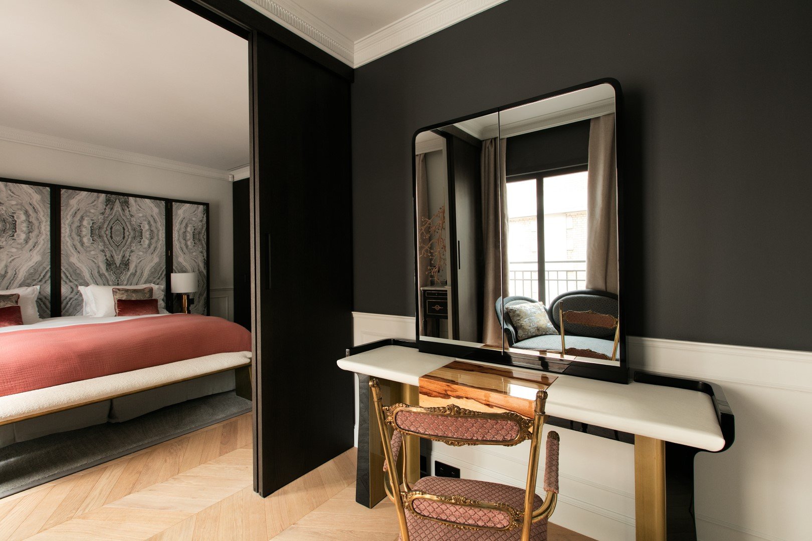 Homanie Paris Mandel bedroom luxury home office