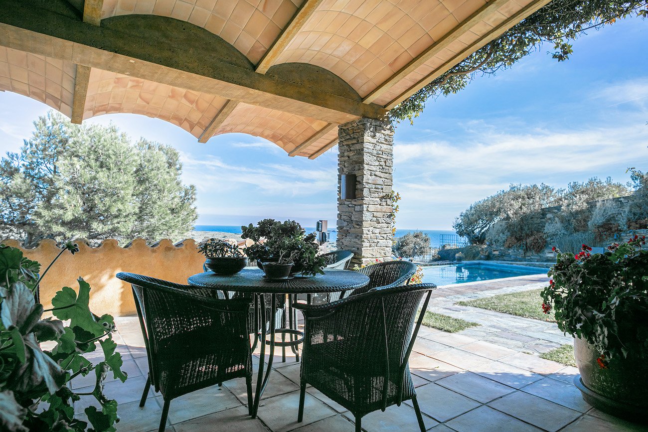 Prestigious villa in Cadaqués, Spain with swimming pool overlooking the Mediterranean Sea swimming pool sea