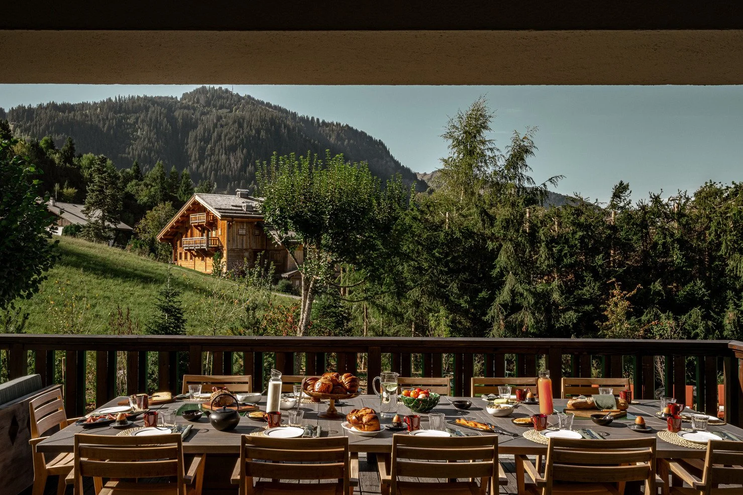 chalet de luxe à louer à Megève terrasse extérieure
