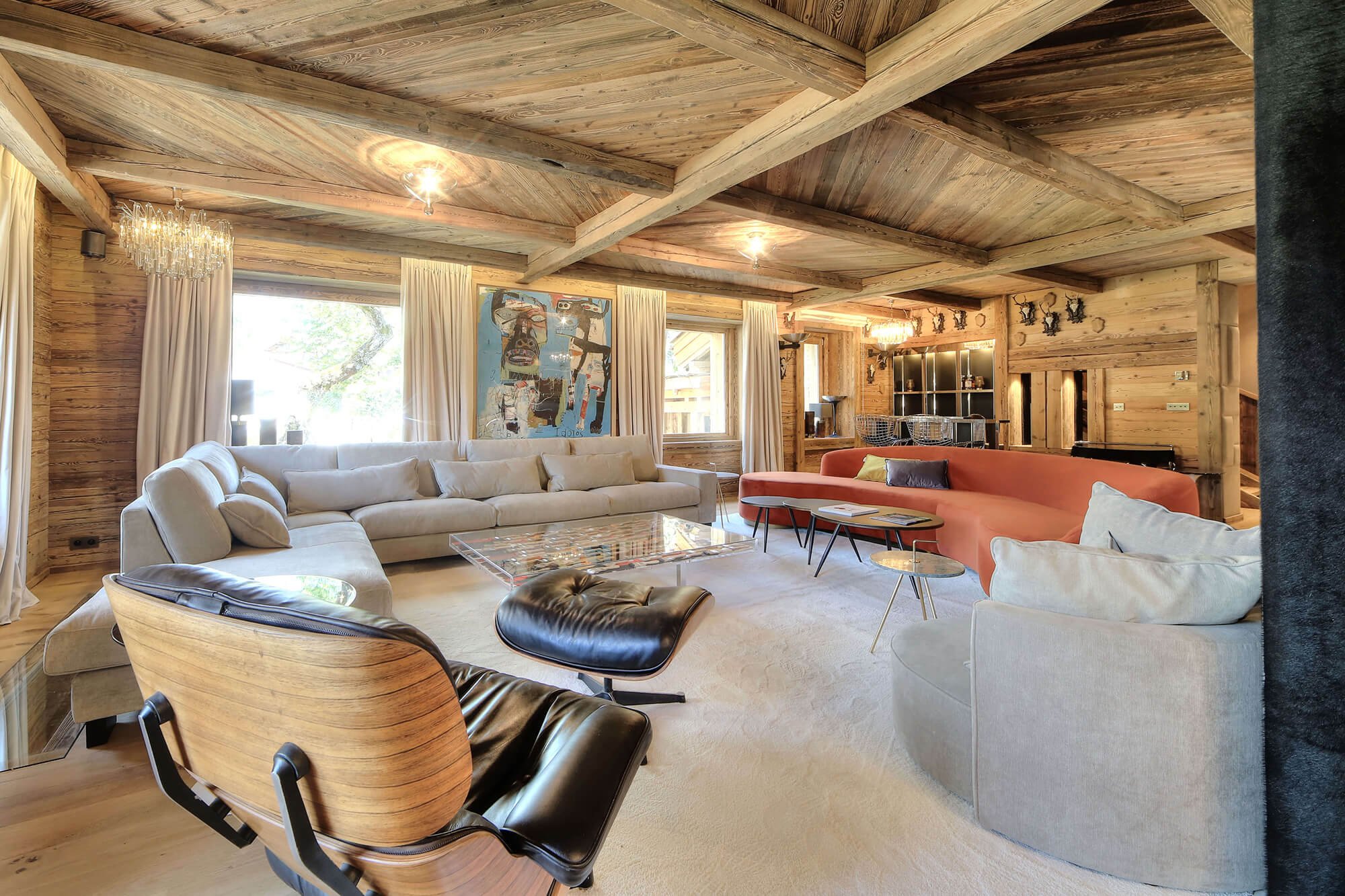 Exceptional chalet in Megève at the foot of the slopes with hotel service, pool, spa, Mont Blanc view