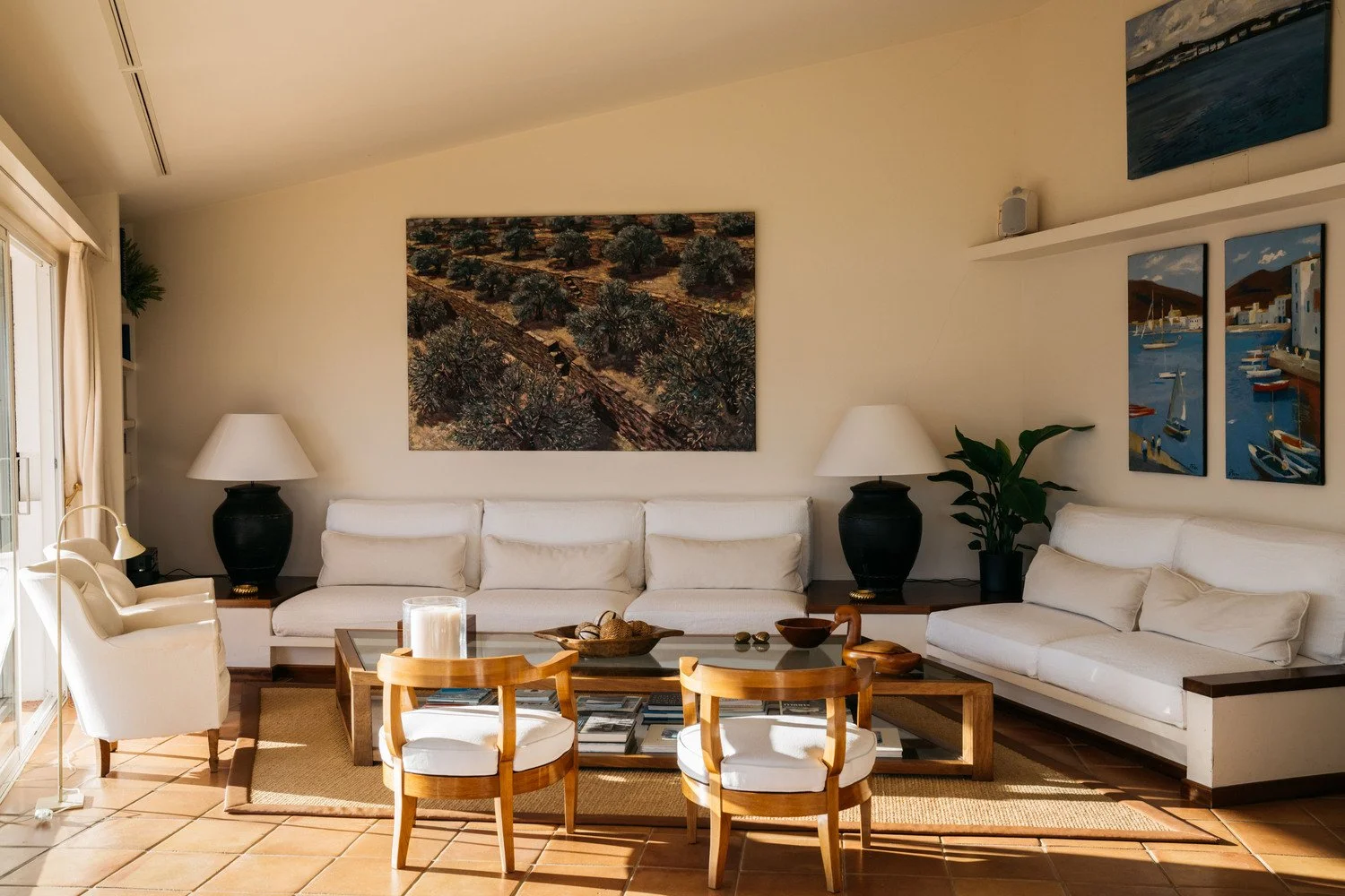 Location villa luxe Cadaques Oliveres salon 