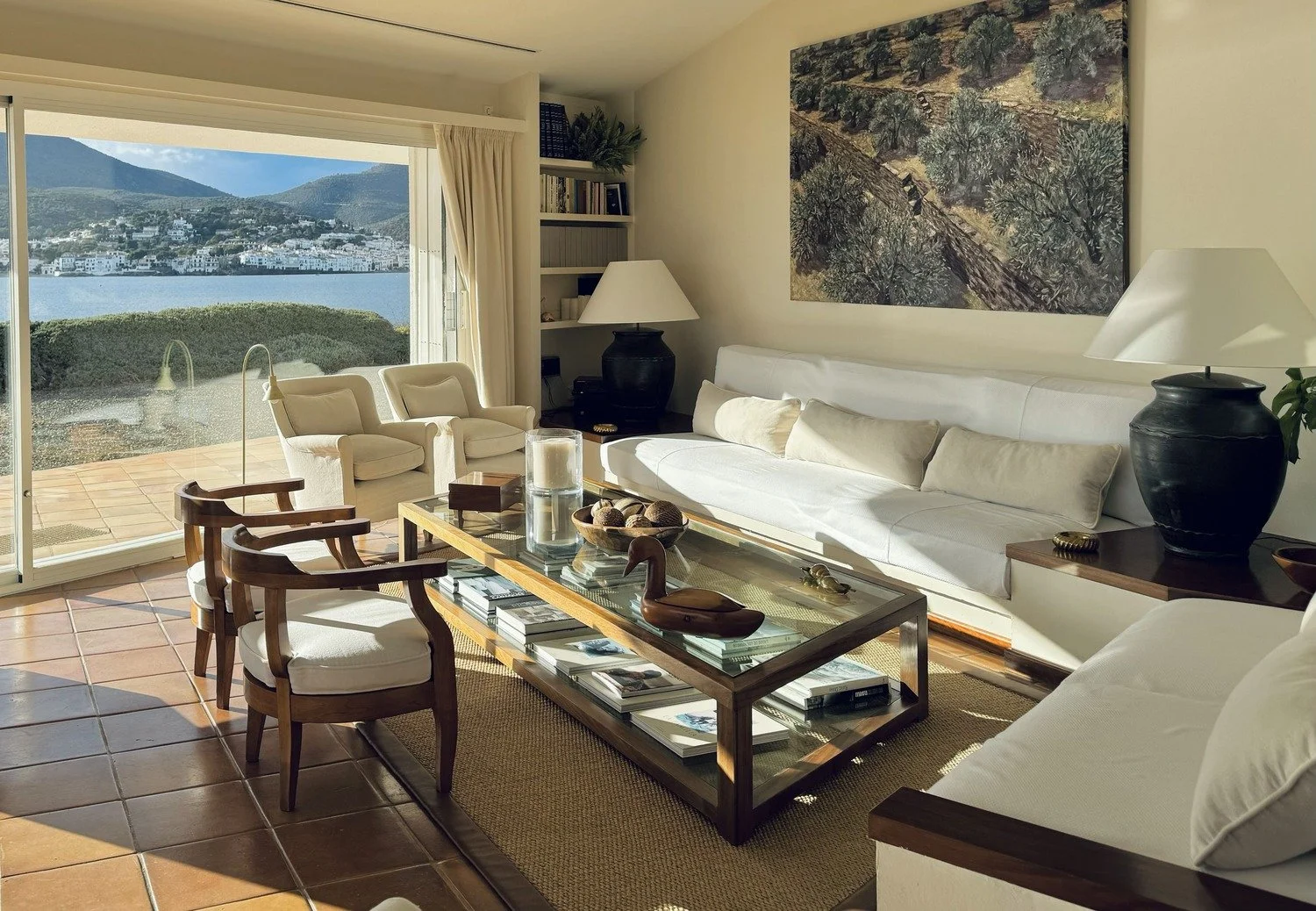 Location villa luxe Cadaques salon vue mer