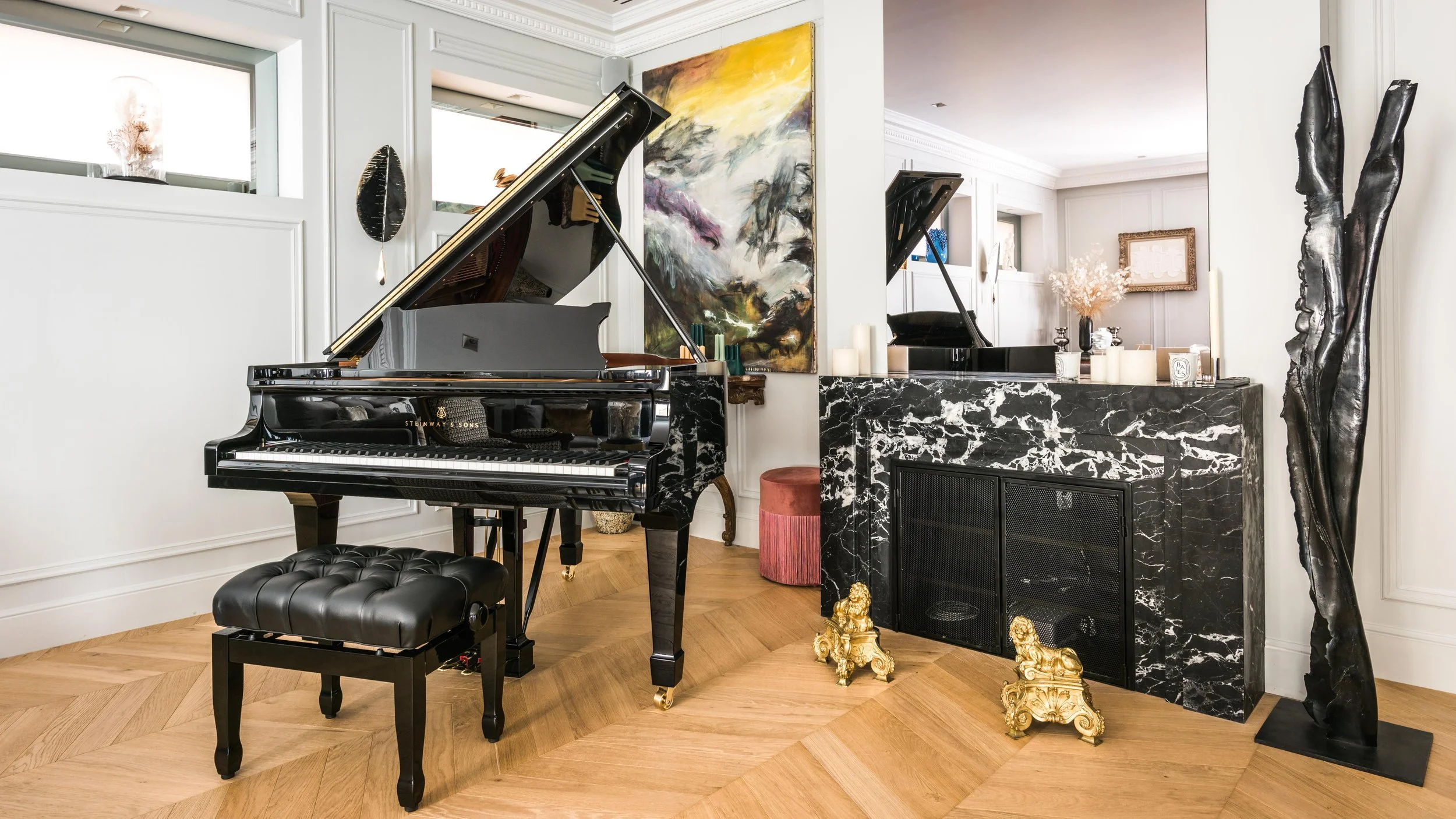Appartement de luxe à Paris salon piano