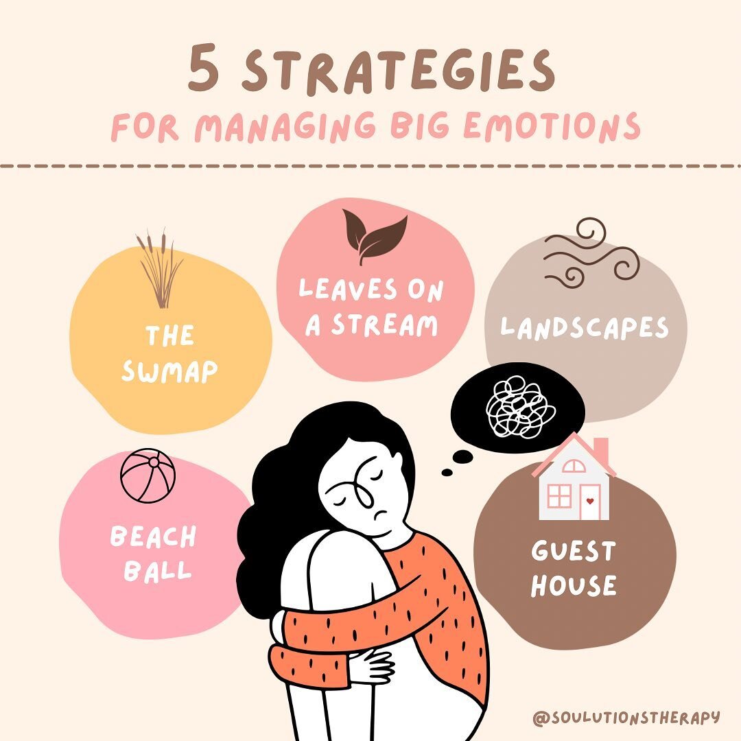 It&rsquo;s natural to want to push uncomfortable emotions away. However, the first step in letting a feeling pass is acknowledging that it's there.

Here are 5 helpful strategies:

➡️Beach Ball
Trying not to feel our feelings to not is akin to attemp