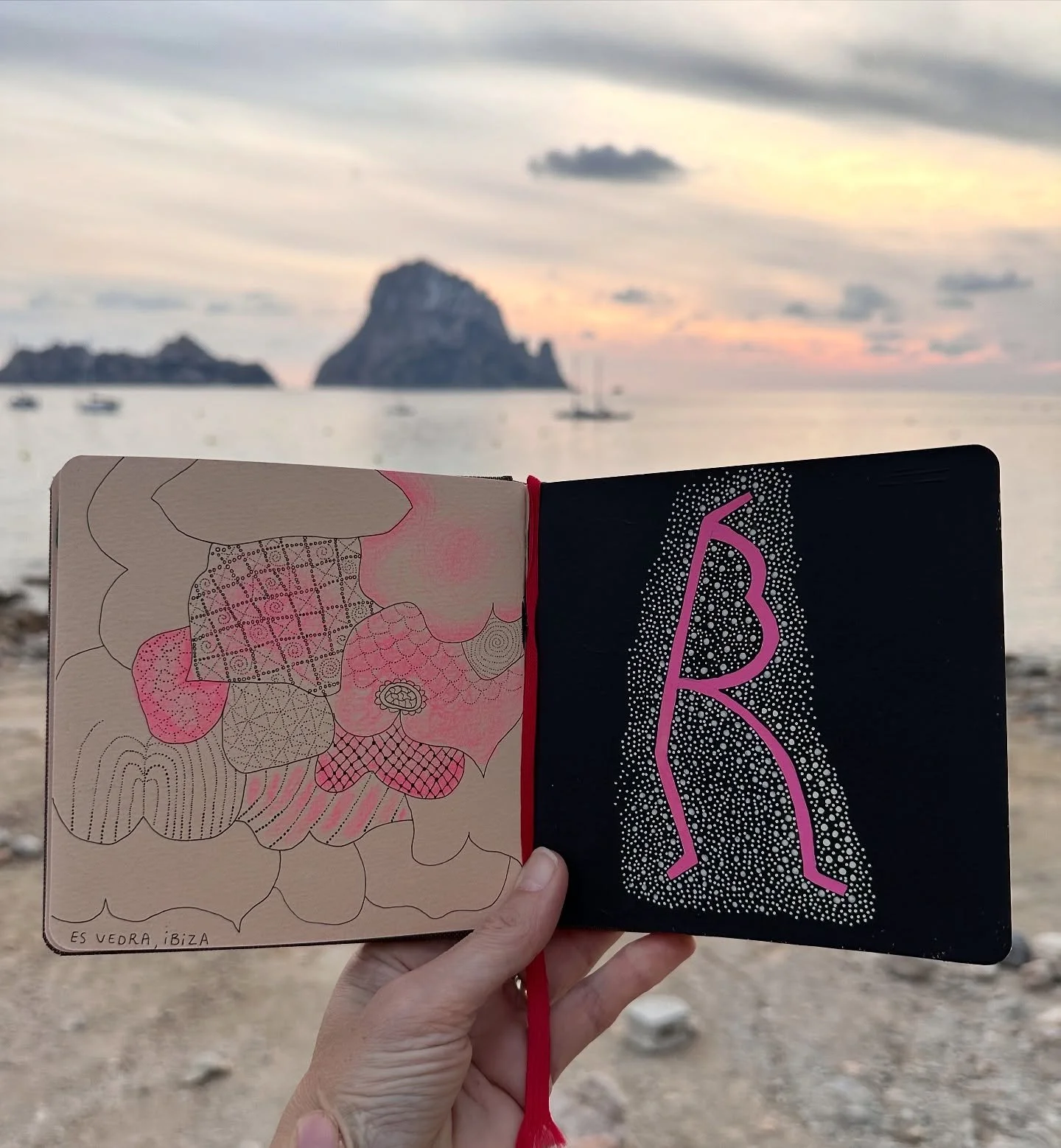 When you’re in Ibiza, watching a beautiful sunset, and the only things you brought are a tiny sketchbook, a pen, and a pink pencil (work in progress). 🔥
Oh and today we met the bodyguard of @martingarrix and @arminvanbuuren 😉
It’s a m