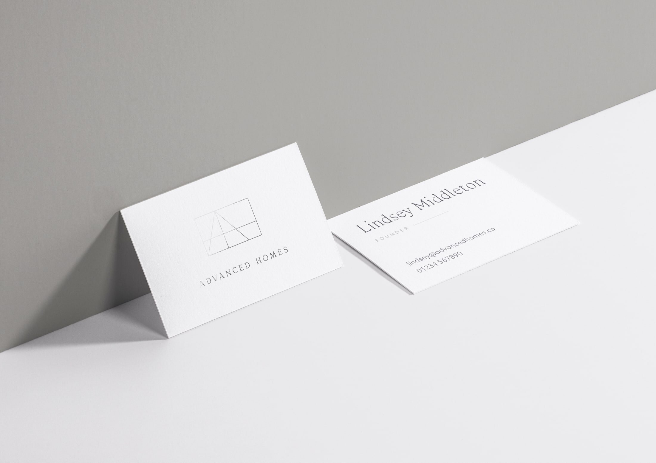 With luxurious silver foiling inspired by the company’s brassware, the primary logo sits confidently on the front of the business card.