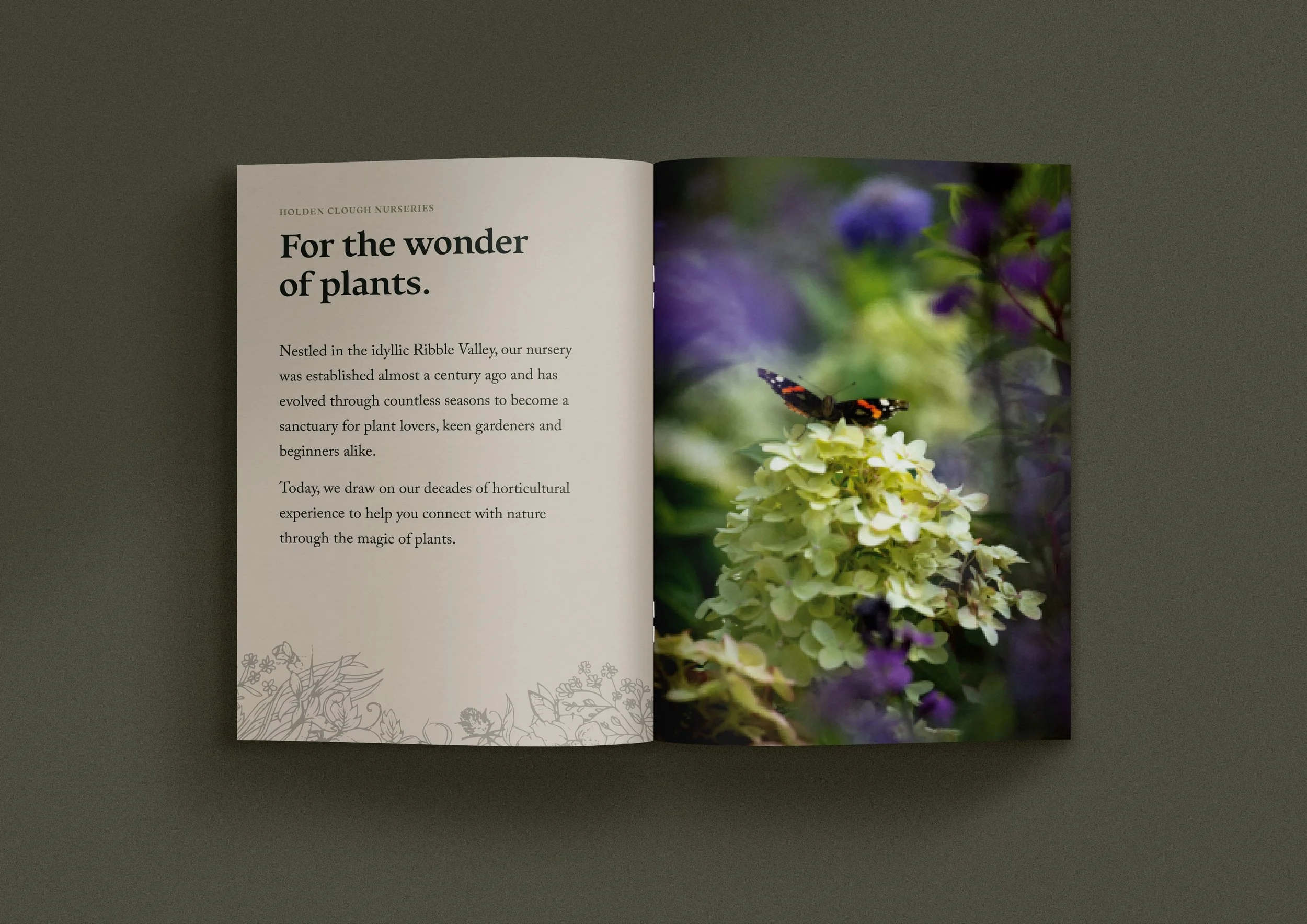 Paper is always uncoated for a tactile feel, and print finishes are understated and high quality.