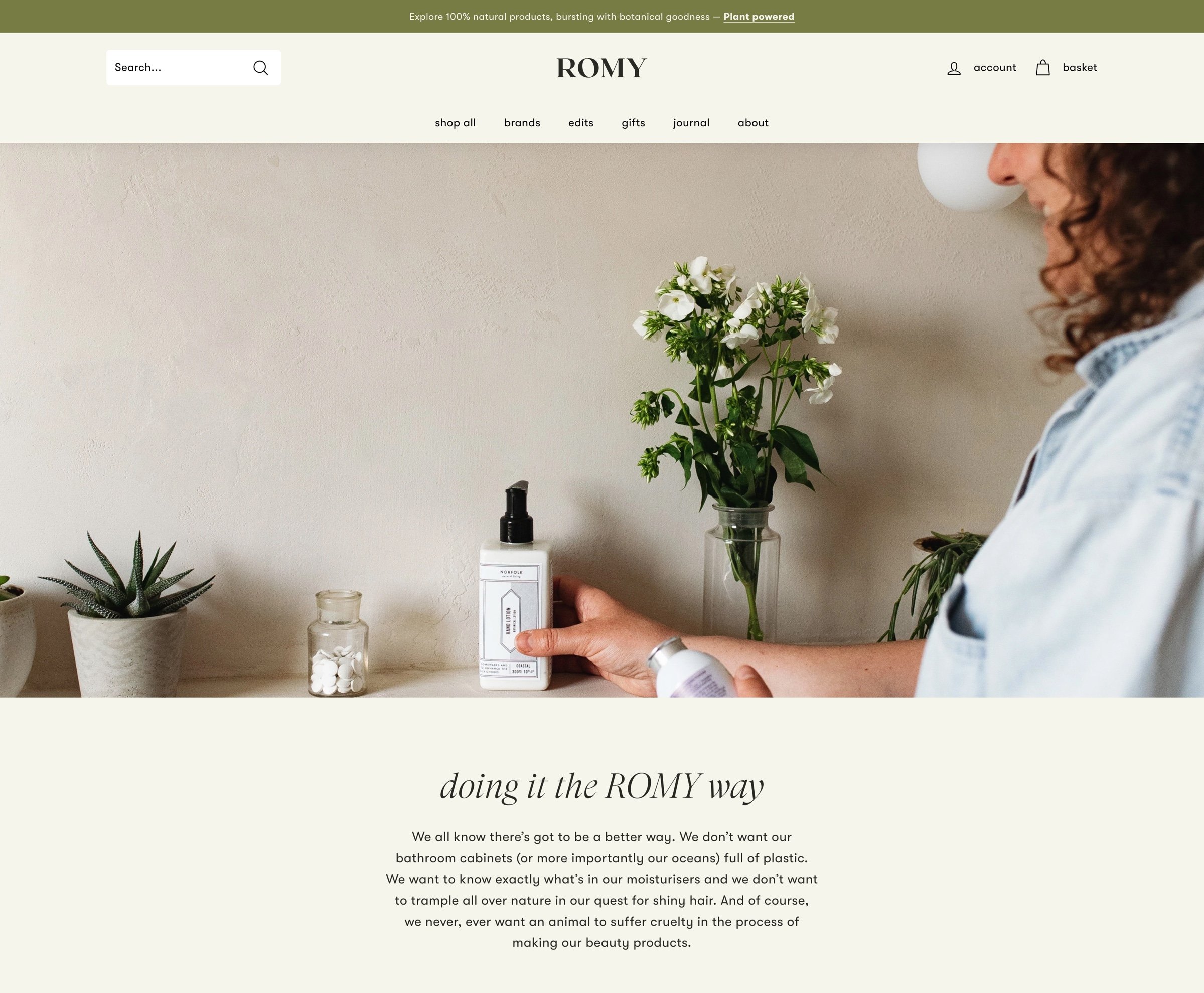Impactful imagery and engaging words work together to beautifully showcase everything that makes ROMY unique.