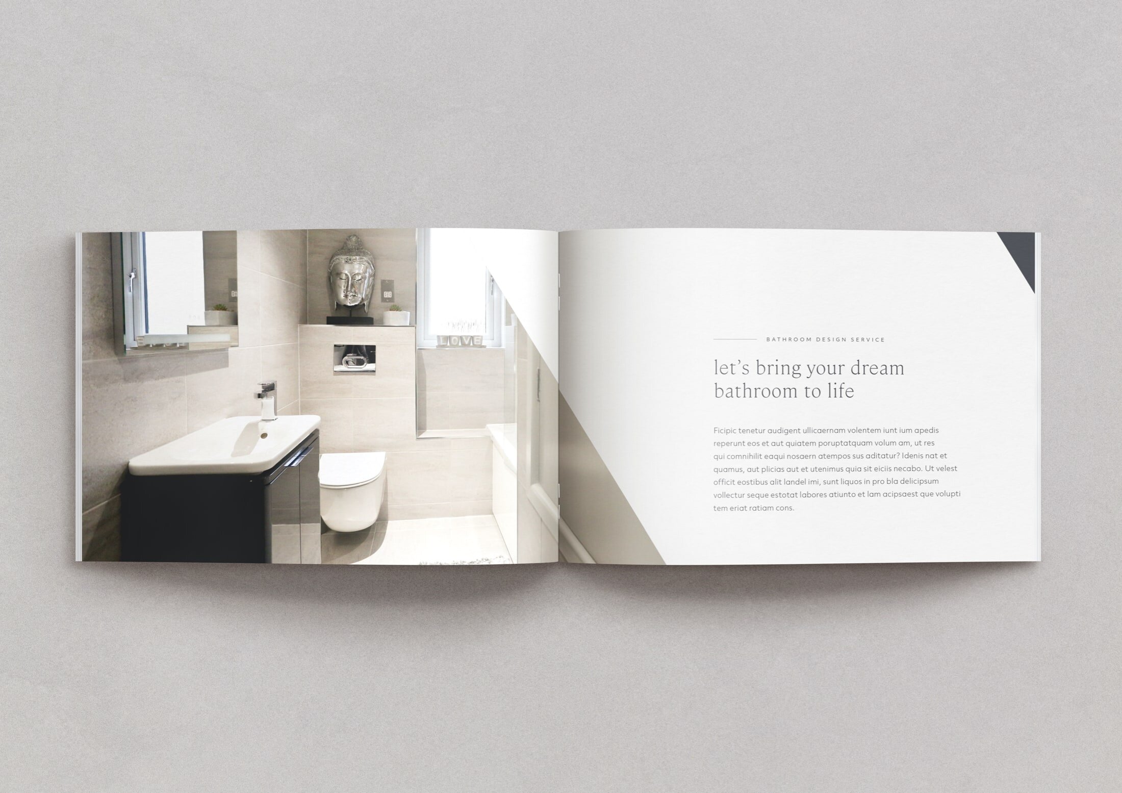 Textured, uncoated paper is used for a natural, grounded and luxurious feel.