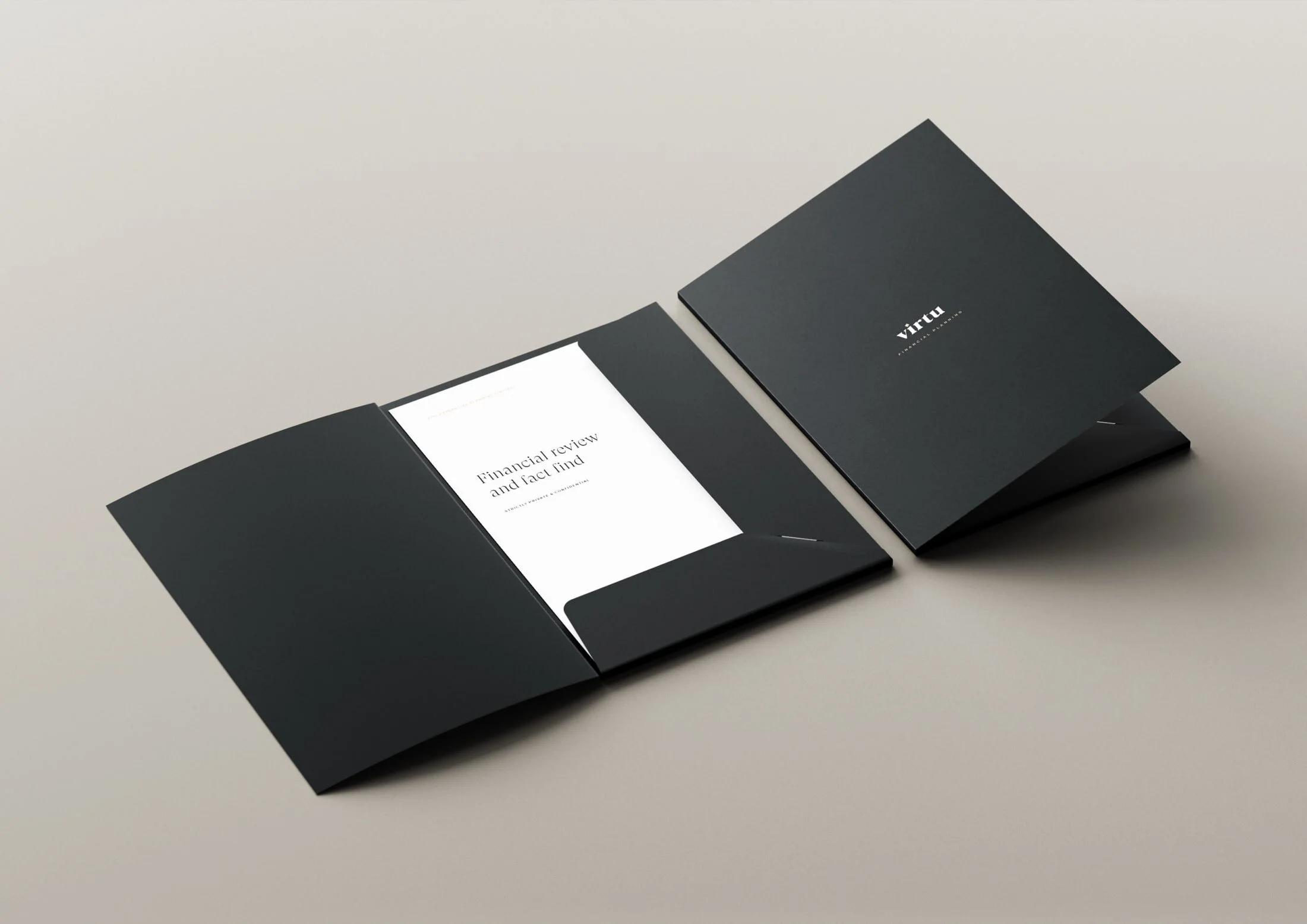 Another key part of making the process a memorable, organised and thought out experience, the company folders are used to ensure documents are kept together for both advisors and clients.