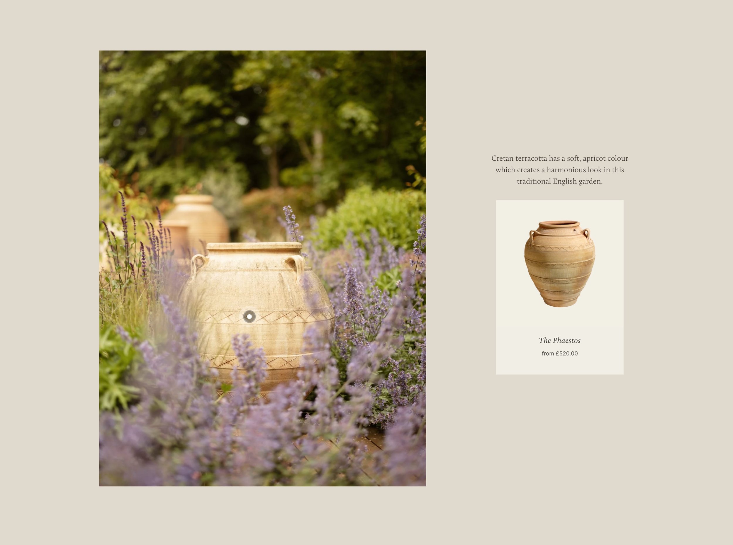 An inspiration gallery links visitors back to relevant shopping pages.