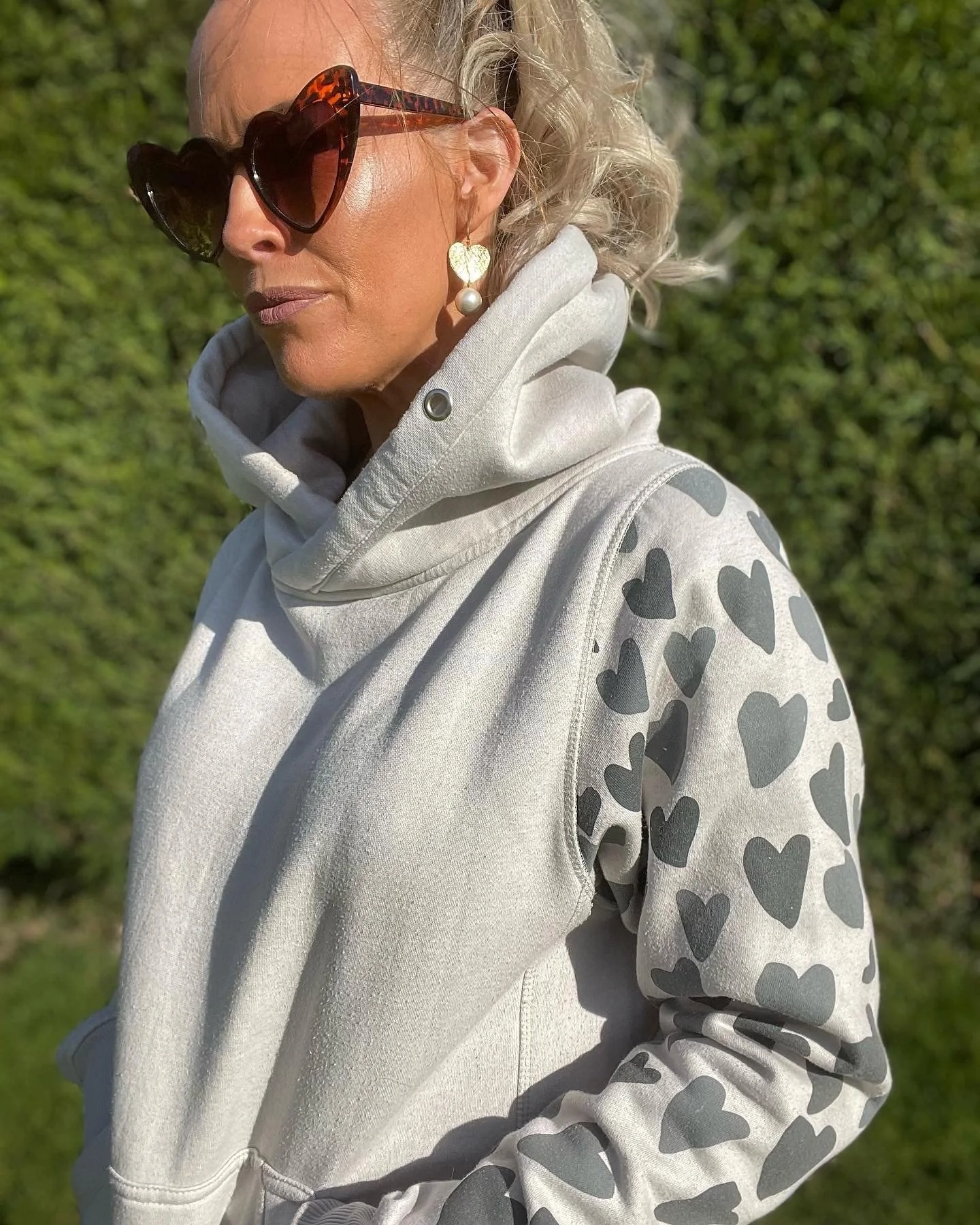 Heart Hoodie Grey — Hearts on Sleeves