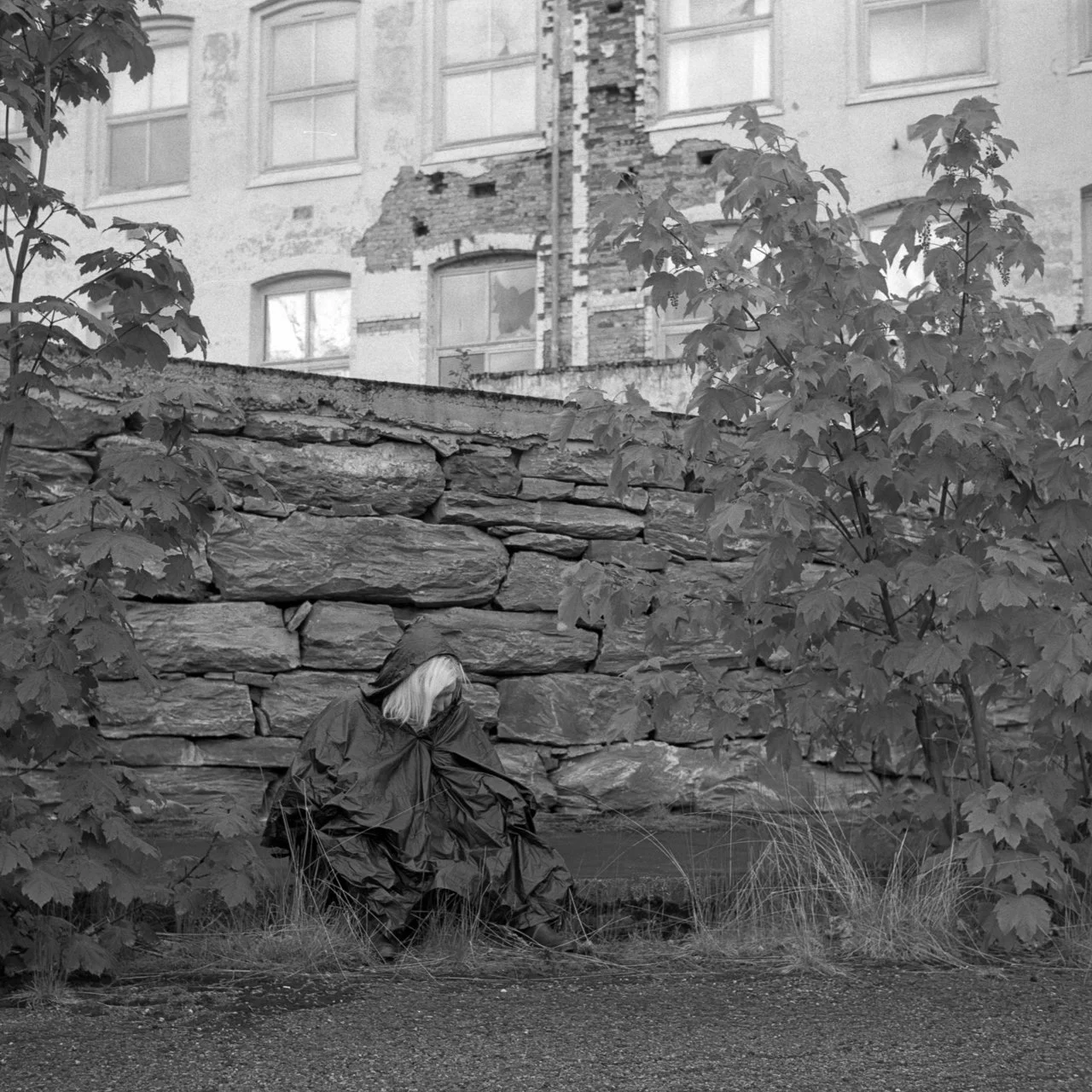 A photo sequence from Luster Sanatorium, capturing a journey through isolation and timeless decay, from organic surroundings to the final confrontation with the wall.